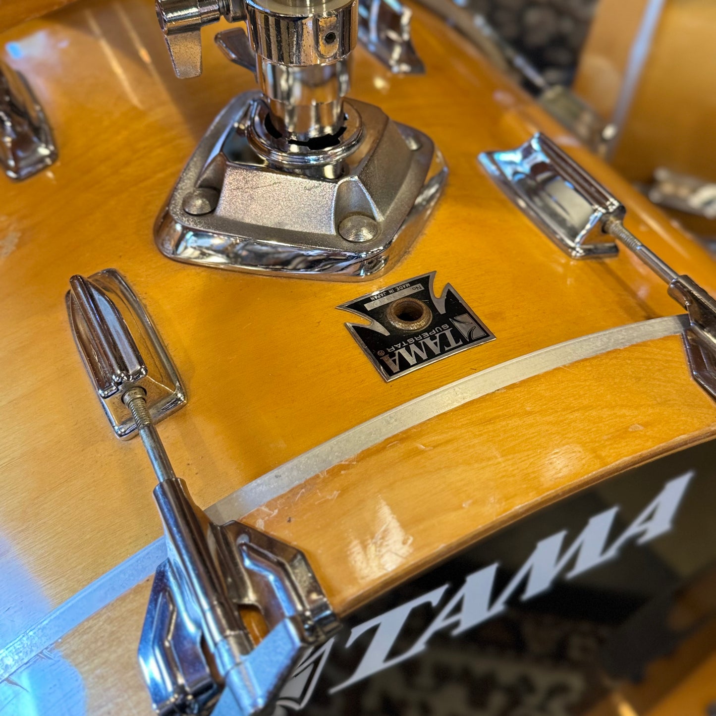 VINTAGE 1980's Tama Super Star Double Bass Drum Set in Natural Gloss - 14x24, 14x24, 8x12, 9x13, 10x14, 12x15, 16x16, 16x18