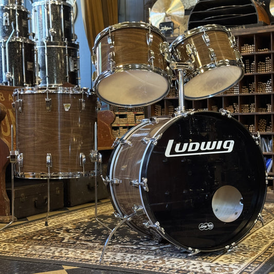 VINTAGE 1976 Ludwig Drum Set in Walnut Cortex - 14x22, 8x12, 9x13, 16x16