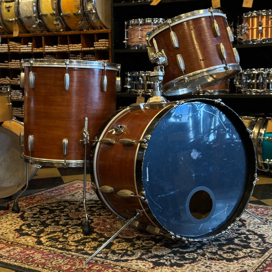 VINTAGE 1950's Slingerland Radio King in Natural Mahogany w/ Resized Bass Drum - 14x20, 9x13, 16x16.