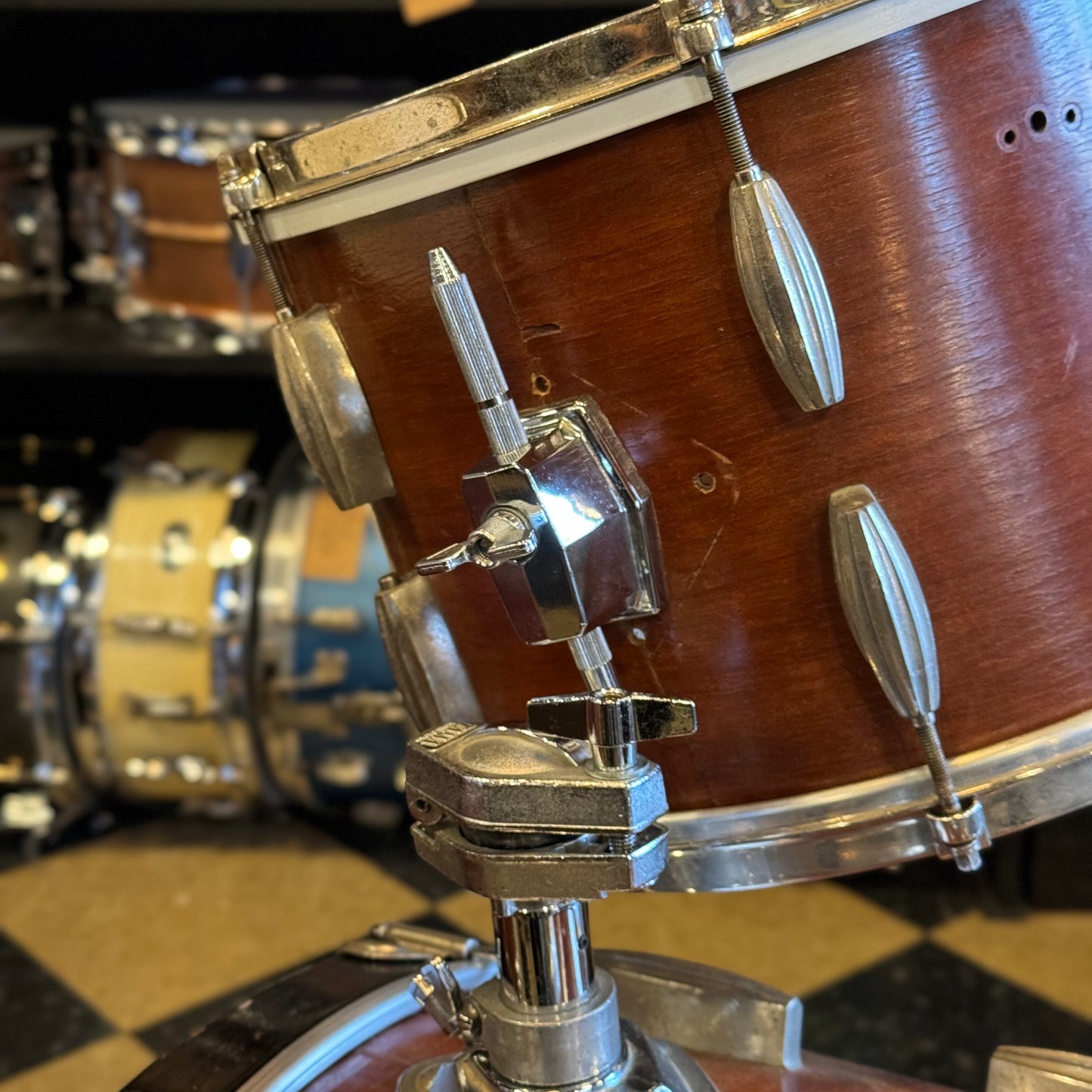 VINTAGE 1950's Slingerland Radio King in Natural Mahogany w/ Resized Bass Drum - 14x20, 9x13, 16x16.