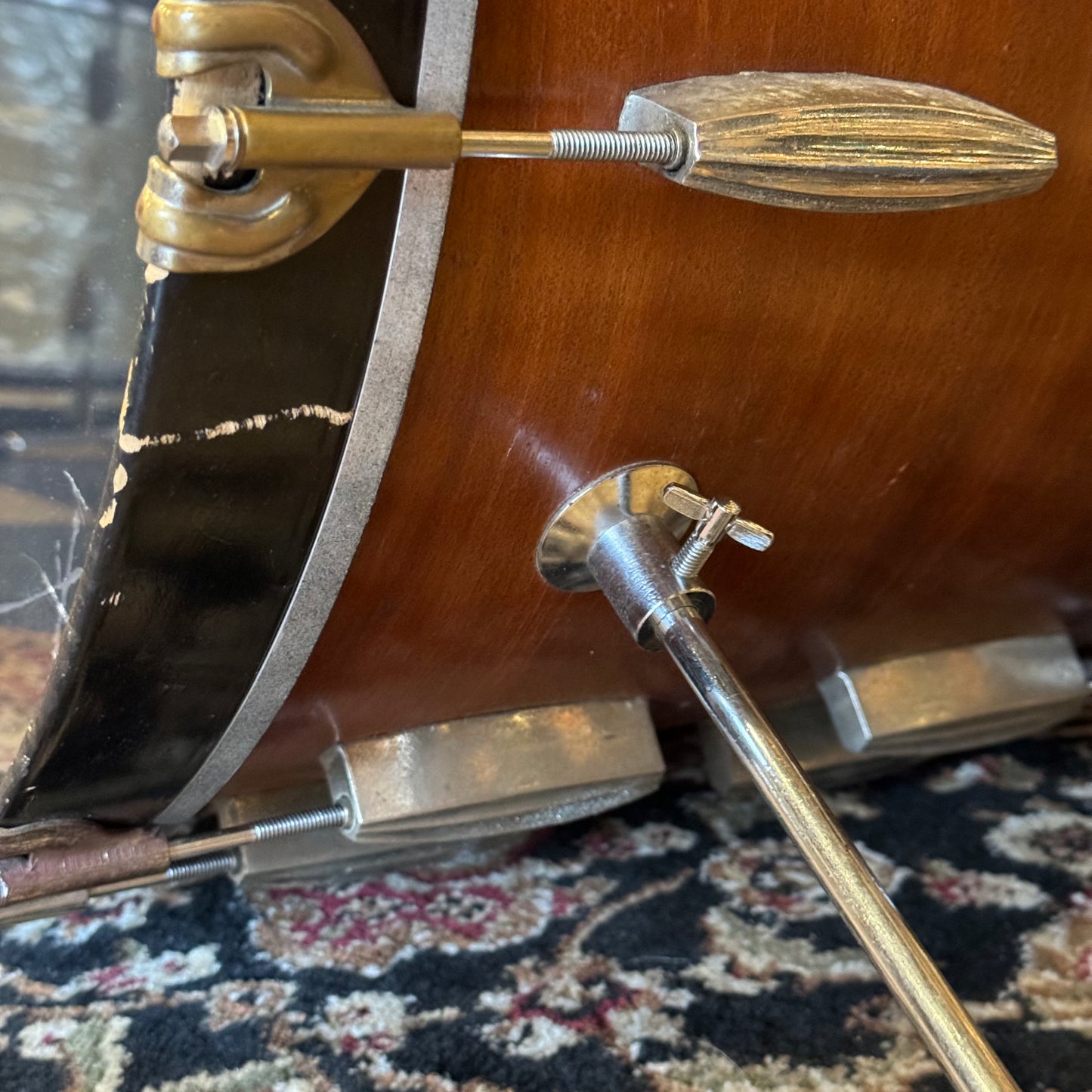 VINTAGE 1950's Slingerland Radio King in Natural Mahogany w/ Resized Bass Drum - 14x20, 9x13, 16x16.