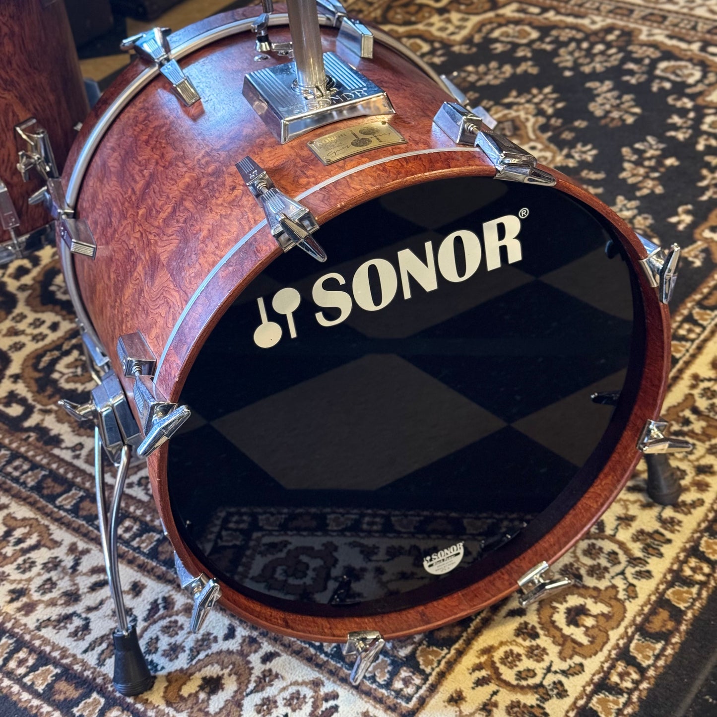 VINTAGE 1980's Sonor Signature Horst Link Drum Set in African Bubinga - 16x20, 8x10, 8x12, 14x14