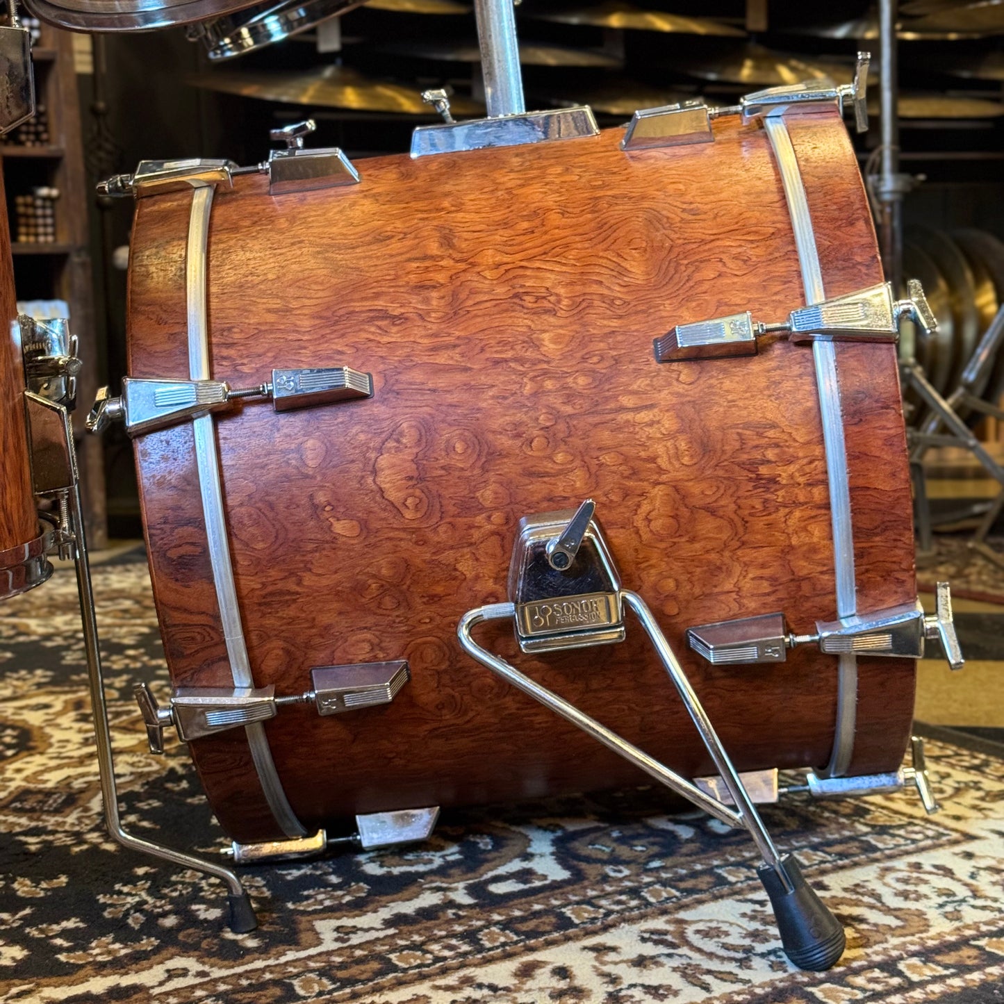 VINTAGE 1980's Sonor Signature Horst Link Drum Set in African Bubinga - 16x20, 8x10, 8x12, 14x14