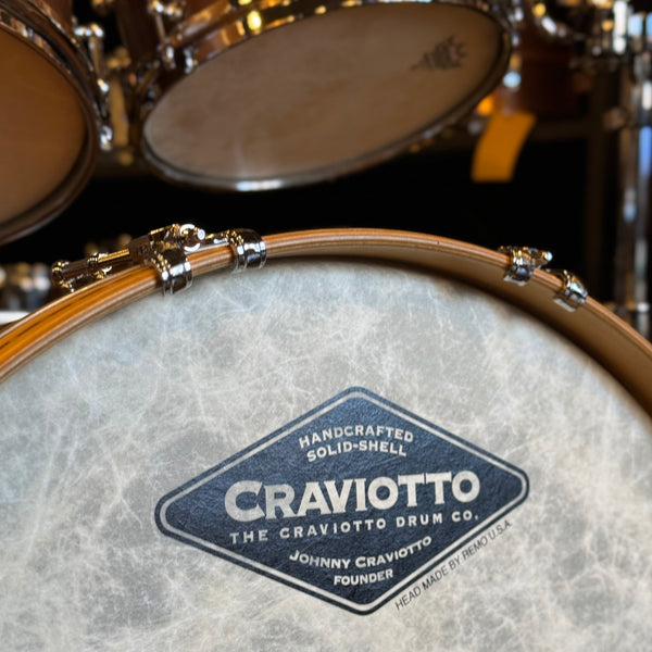 USED 2016 Craviotto Custom Shop Stacked Walnut/Cherry/Walnut Drum Set w/ Dual Walnut inlay- 16x22, 8x10, 10x12, 12x14, 14x16