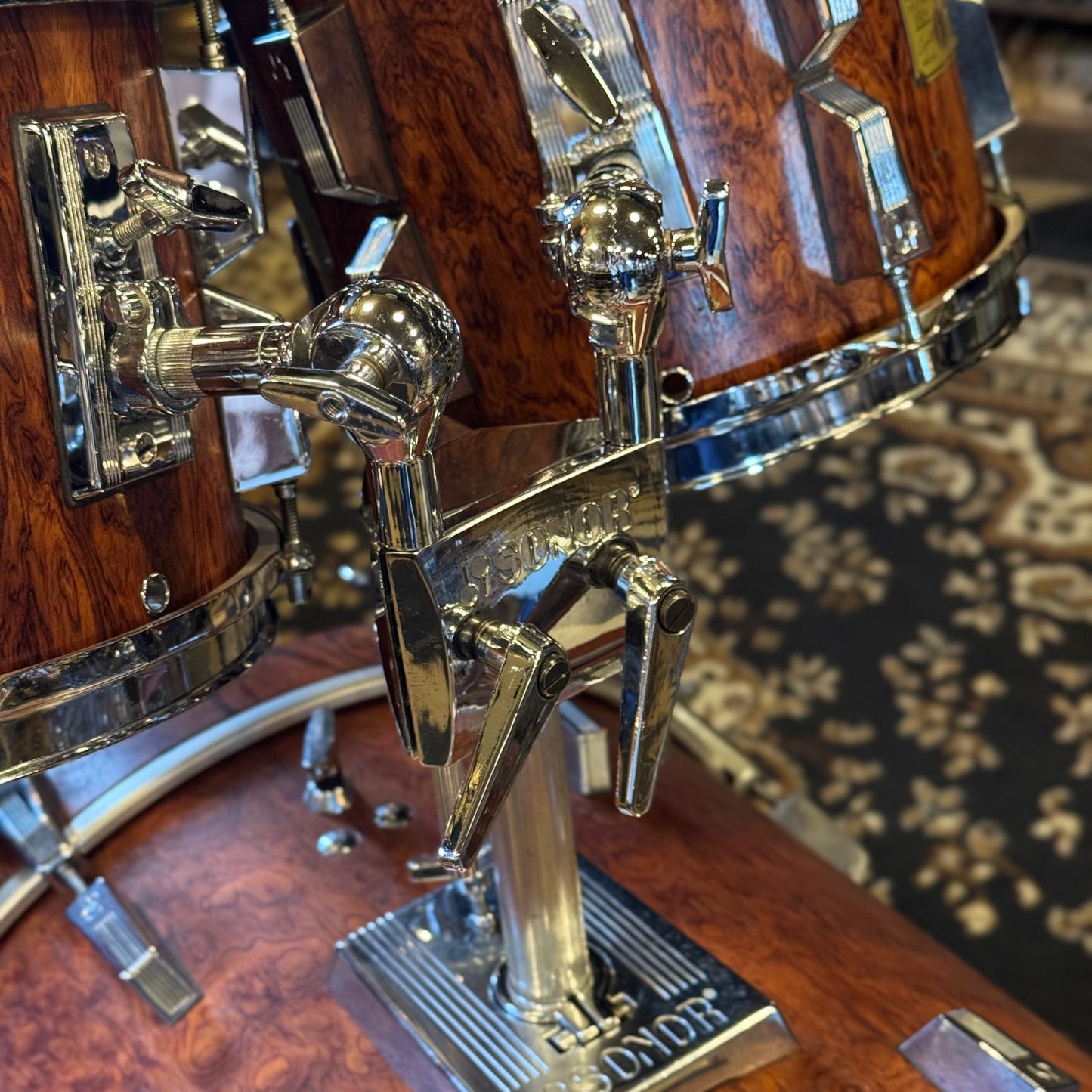 VINTAGE 1980's Sonor Signature Horst Link Drum Set in African Bubinga - 16x20, 8x10, 8x12, 14x14