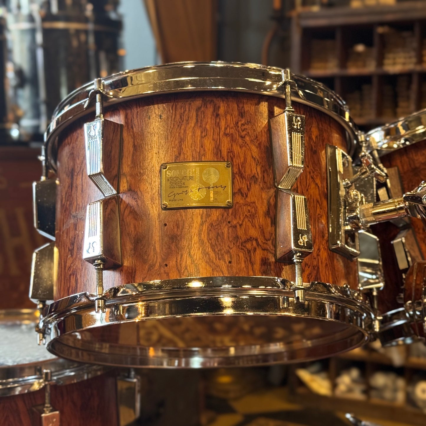 VINTAGE 1980's Sonor Signature Horst Link Drum Set in African Bubinga - 16x20, 8x10, 8x12, 14x14