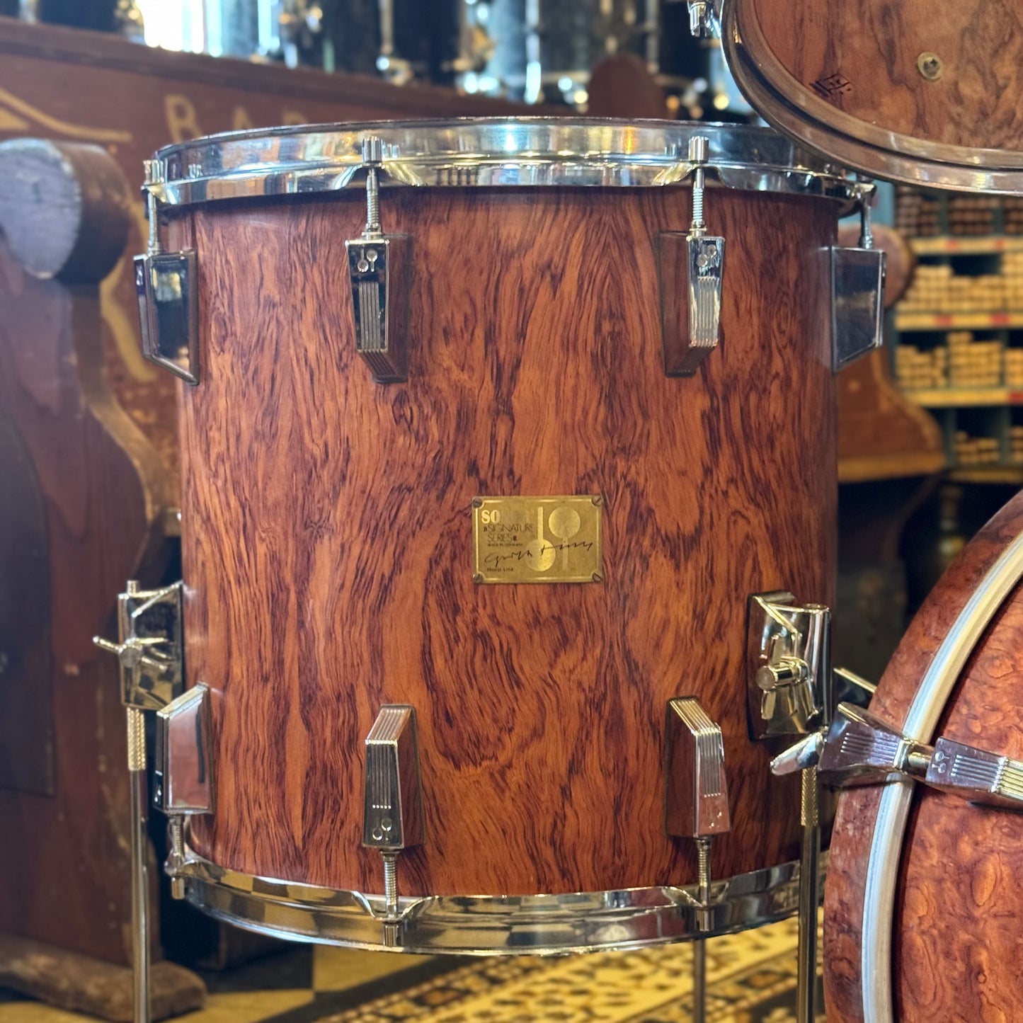 VINTAGE 1980's Sonor Signature Horst Link Drum Set in African Bubinga - 16x20, 8x10, 8x12, 14x14