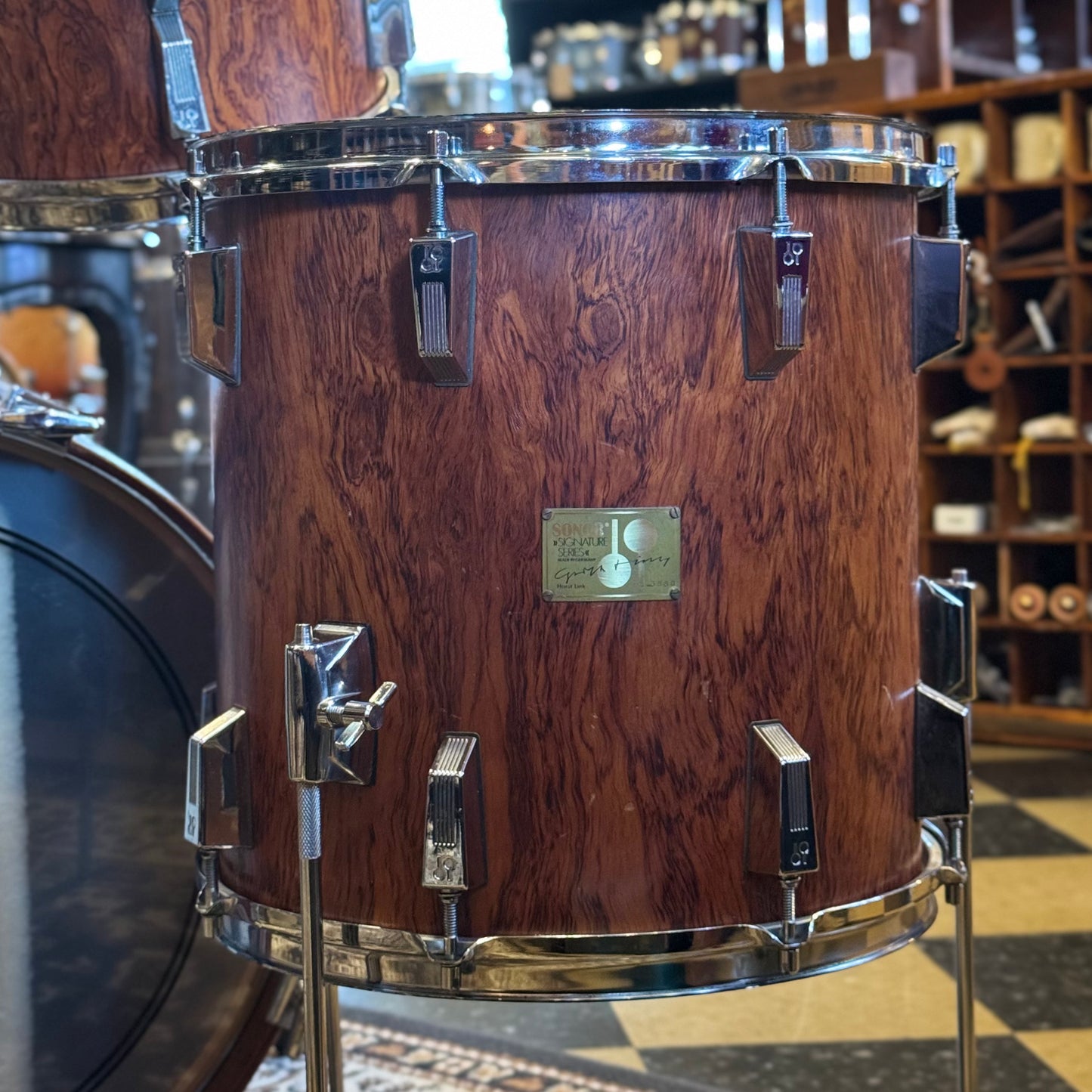VINTAGE 1980's Sonor Signature Horst Link Drum Set in African Bubinga - 16x20, 8x10, 8x12, 14x14