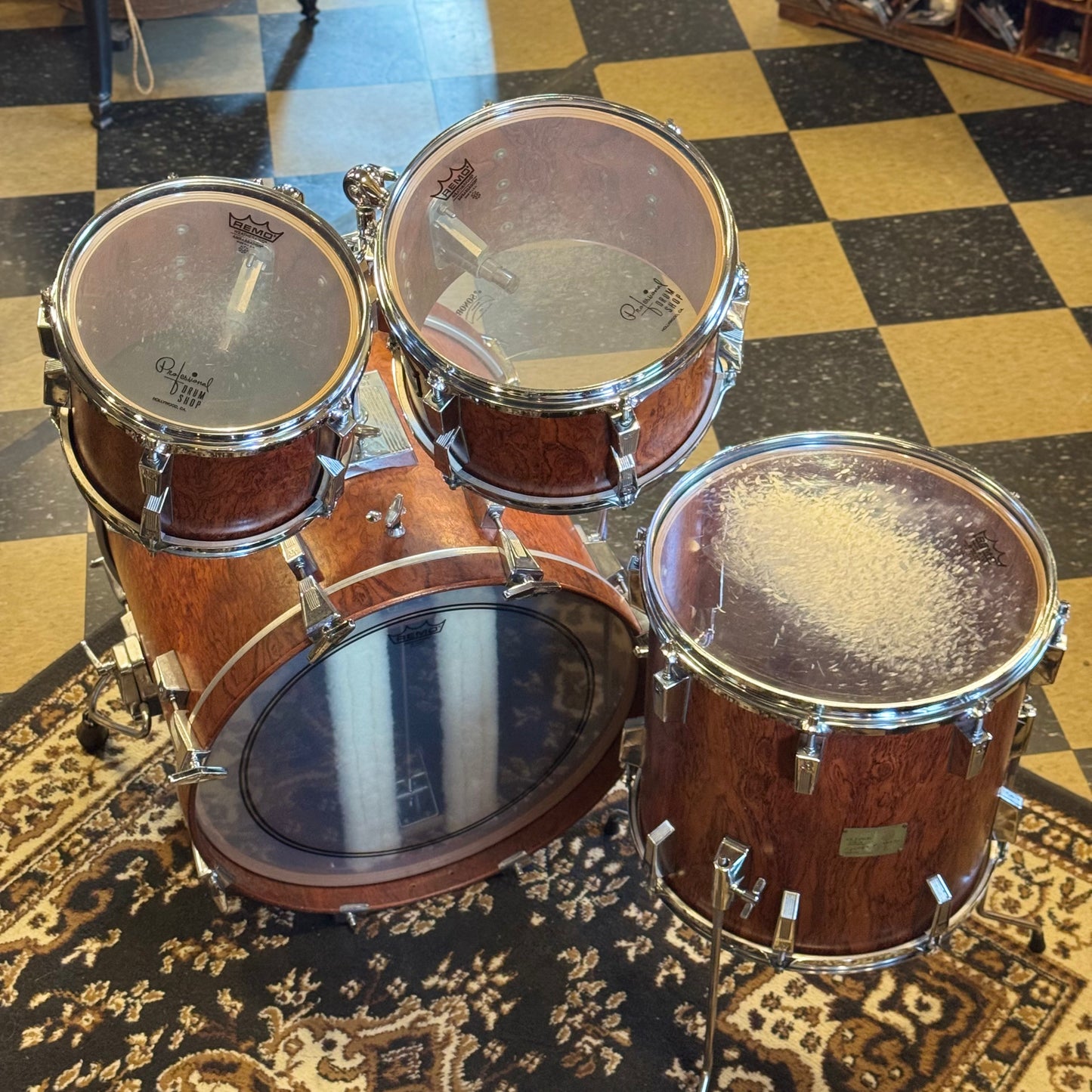 VINTAGE 1980's Sonor Signature Horst Link Drum Set in African Bubinga - 16x20, 8x10, 8x12, 14x14