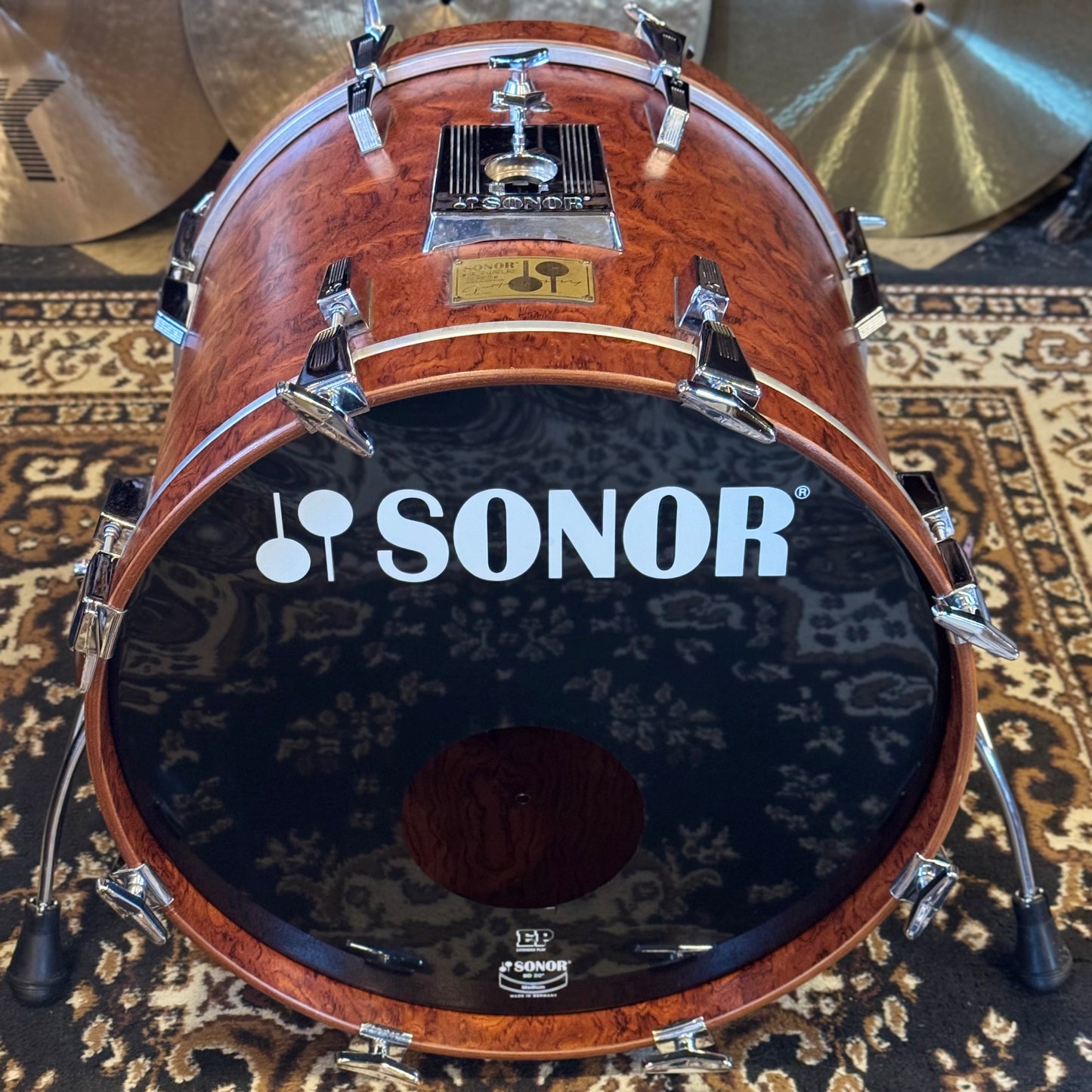 VINTAGE 1980's Sonor 17x20 Signature Horst Link Heavy Beech Shell Bass Drum in African Bubinga