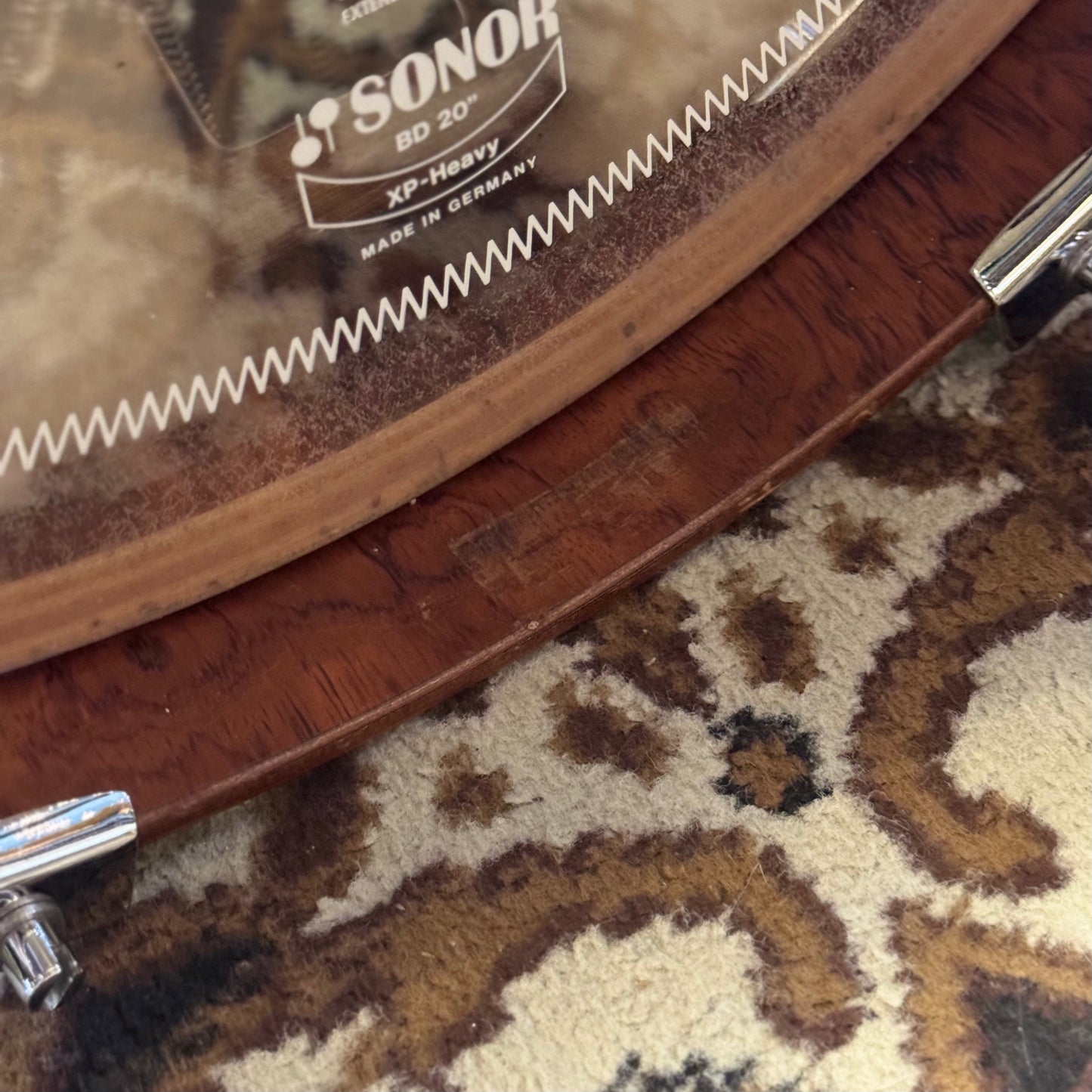 VINTAGE 1980's Sonor 17x20 Signature Horst Link Heavy Beech Shell Bass Drum in African Bubinga