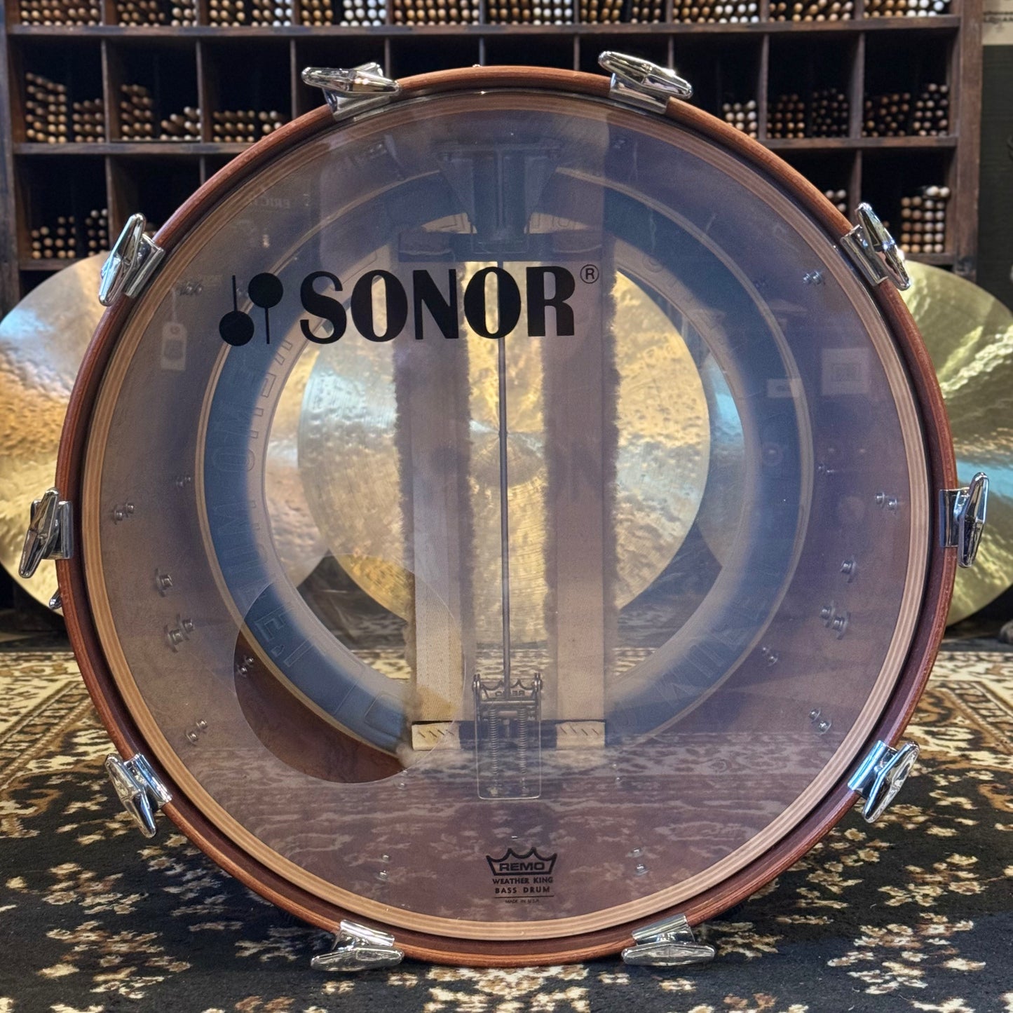 VINTAGE 1980's Sonor 18x22 Signature Horst Link Heavy Beech Shell Bass Drum in African Bubinga