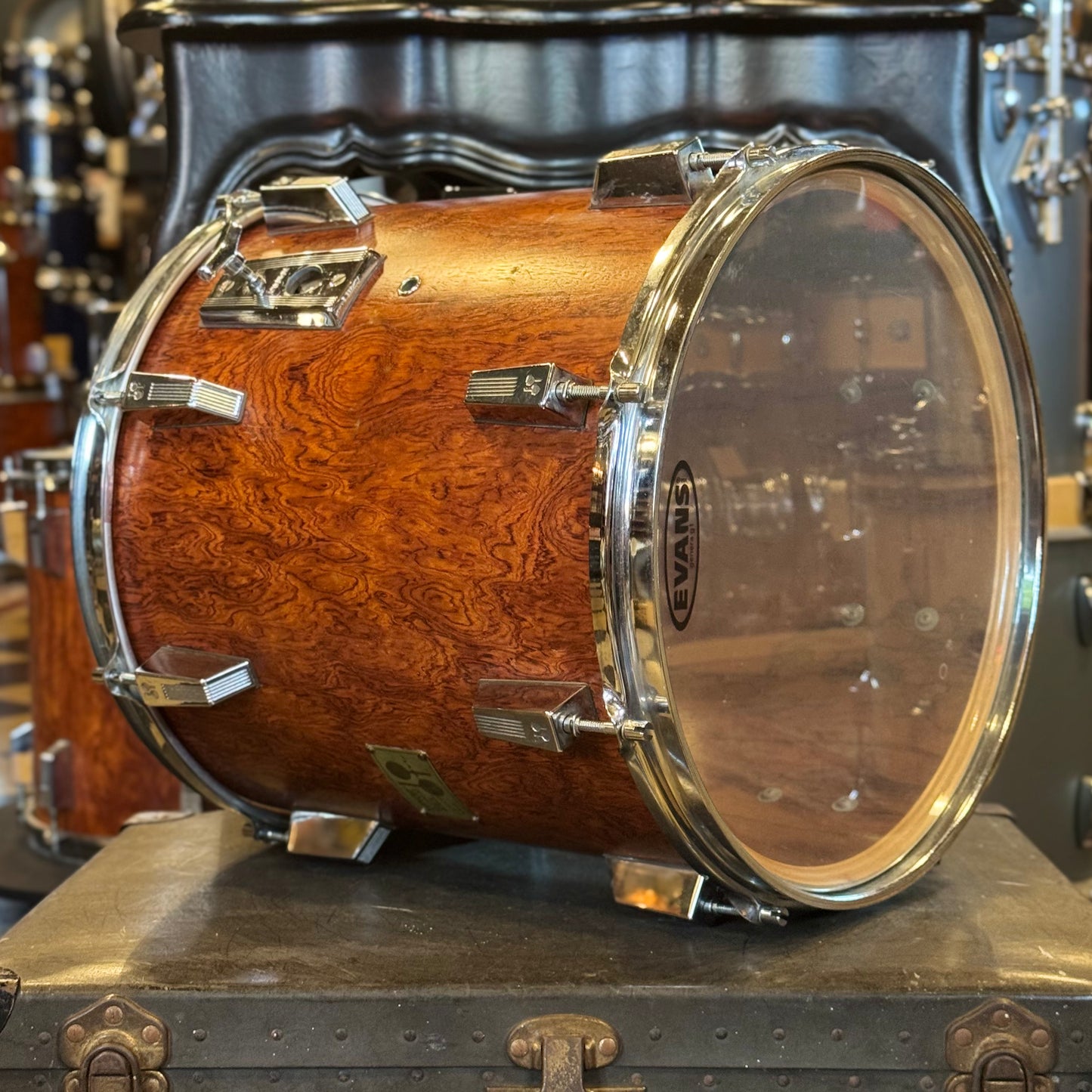 VINTAGE 1980's Sonor 14x14 Signature Horst Link Heavy Beech Shell Tom in African Bubinga