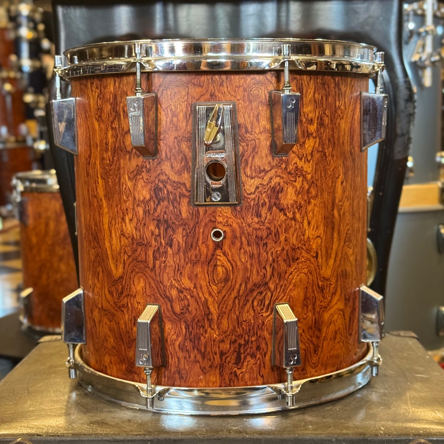 VINTAGE 1980's Sonor 14x14 Signature Horst Link Heavy Beech Shell Tom in African Bubinga