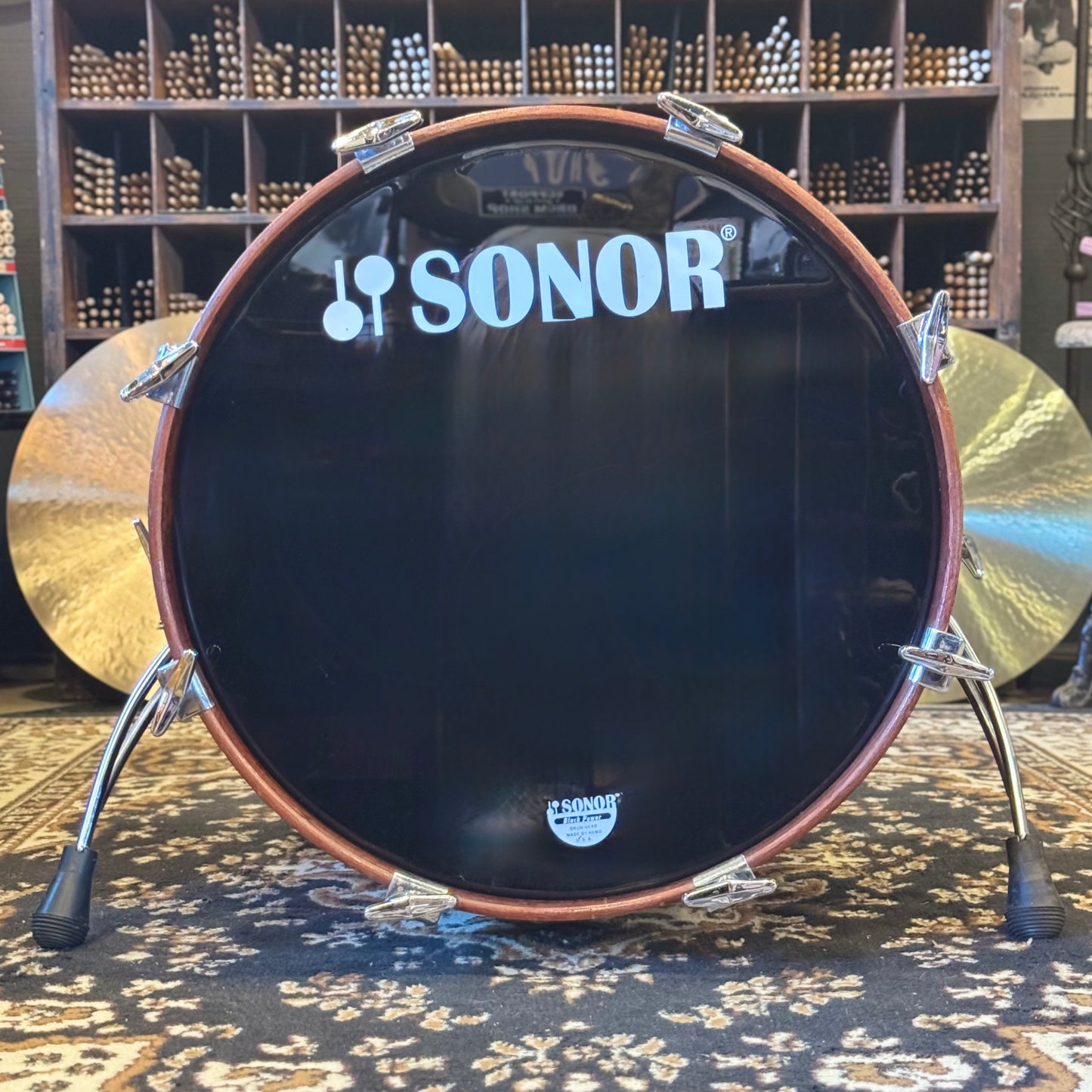 VINTAGE 1980's Sonor 17x20 Signature Horst Link Heavy Beech Shell Bass Drum in African Bubinga