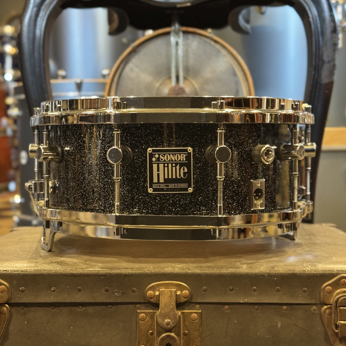 VINTAGE 1980's Sonor 5.75x14 Hilite Snare in Black Diamond