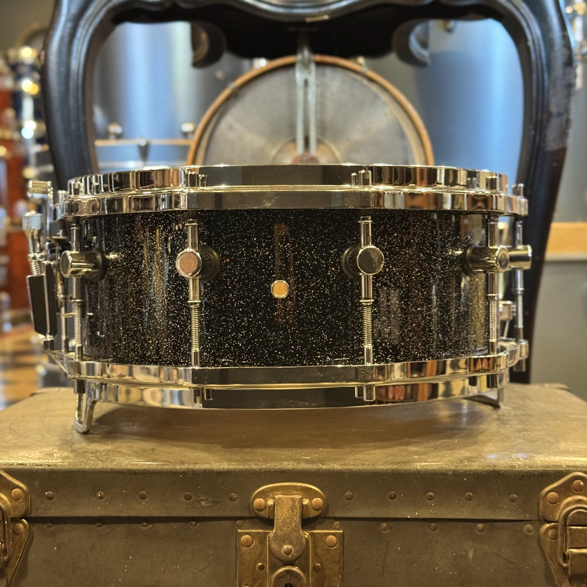VINTAGE 1980's Sonor 5.75x14 Hilite Snare in Black Diamond