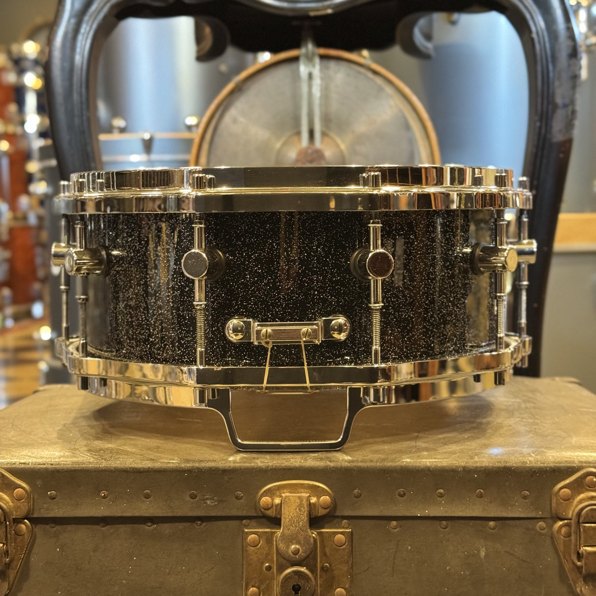 VINTAGE 1980's Sonor 5.75x14 Hilite Snare in Black Diamond