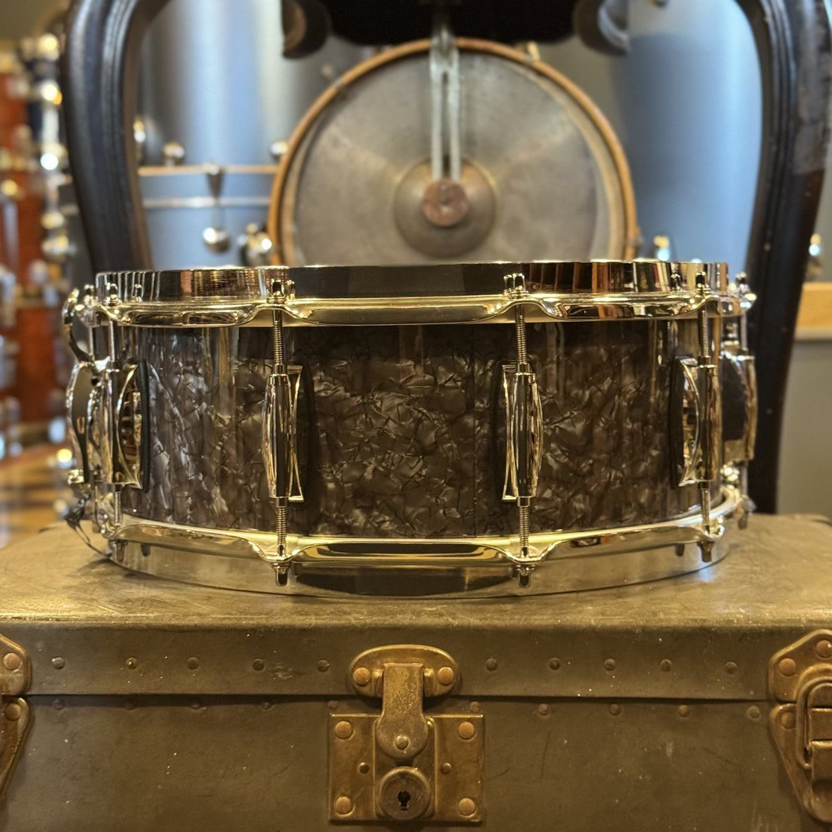 USED Gretsch 5.5x14 Brooklyn Snare Drum in Deep Black Marine Pearl