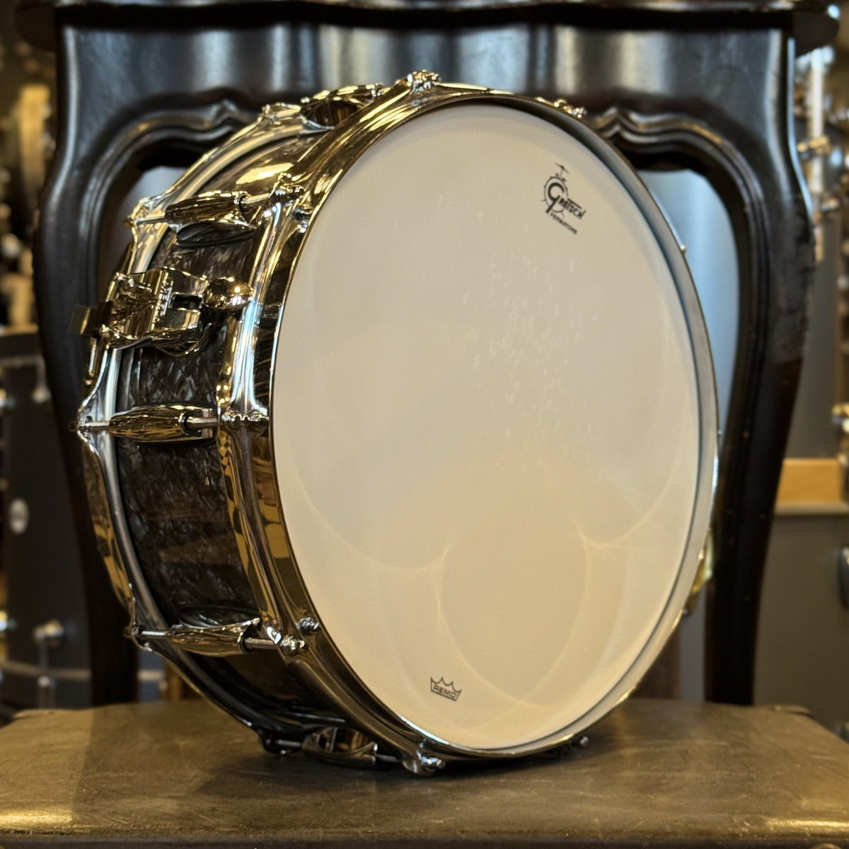 USED Gretsch 5.5x14 Brooklyn Snare Drum in Deep Black Marine Pearl