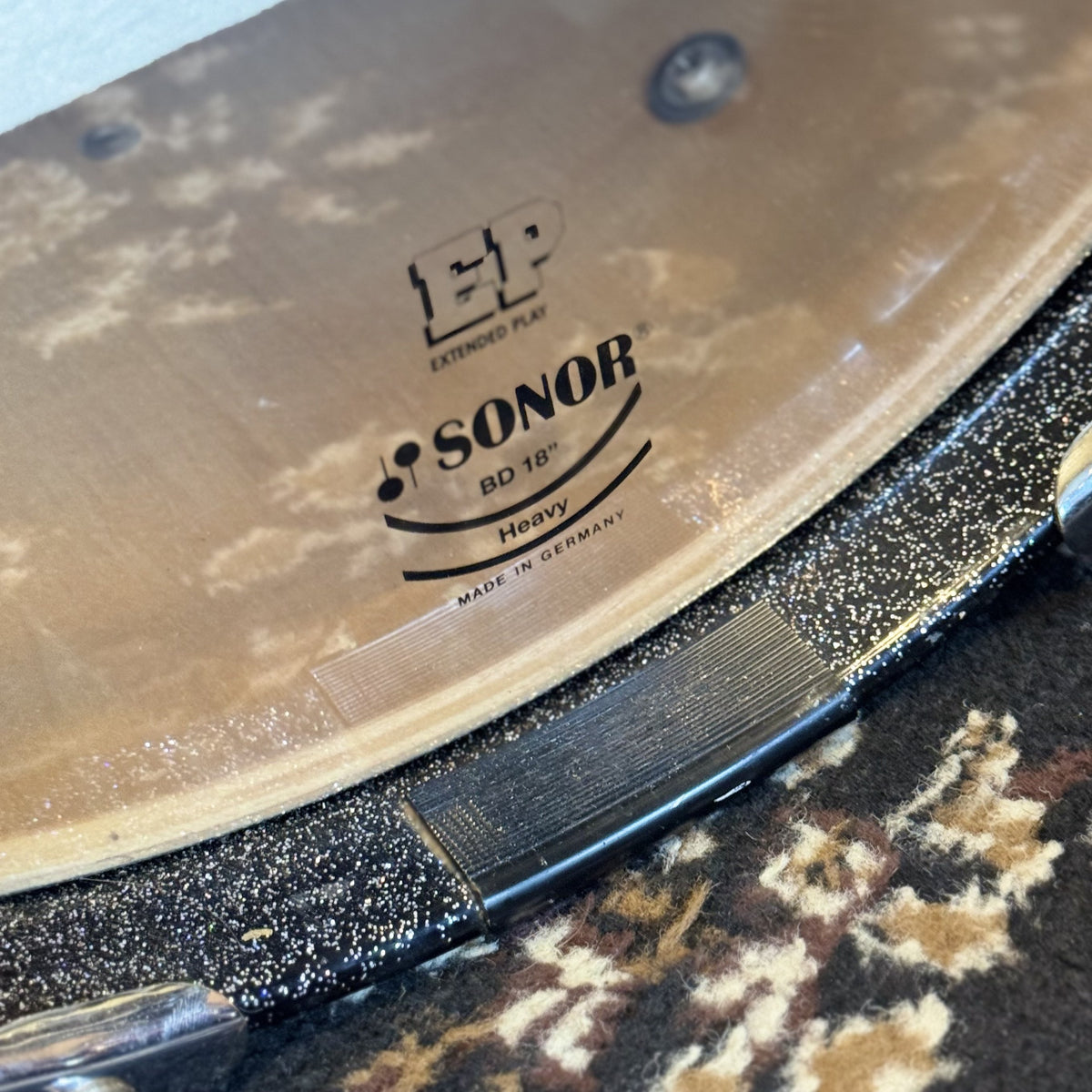 VINTAGE 1980's Sonor Hilite Drum Set in Black Diamond - 15x18, 9x10, 10x12, 14x15