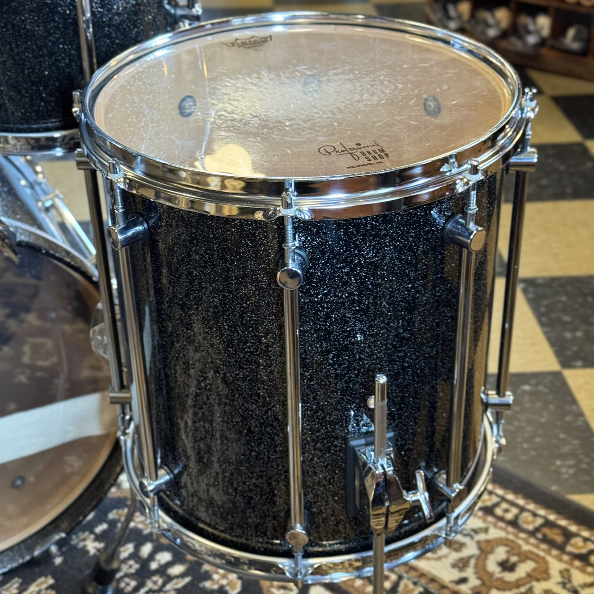 VINTAGE 1980's Sonor Hilite Drum Set in Black Diamond - 15x18, 9x10, 10x12, 14x15