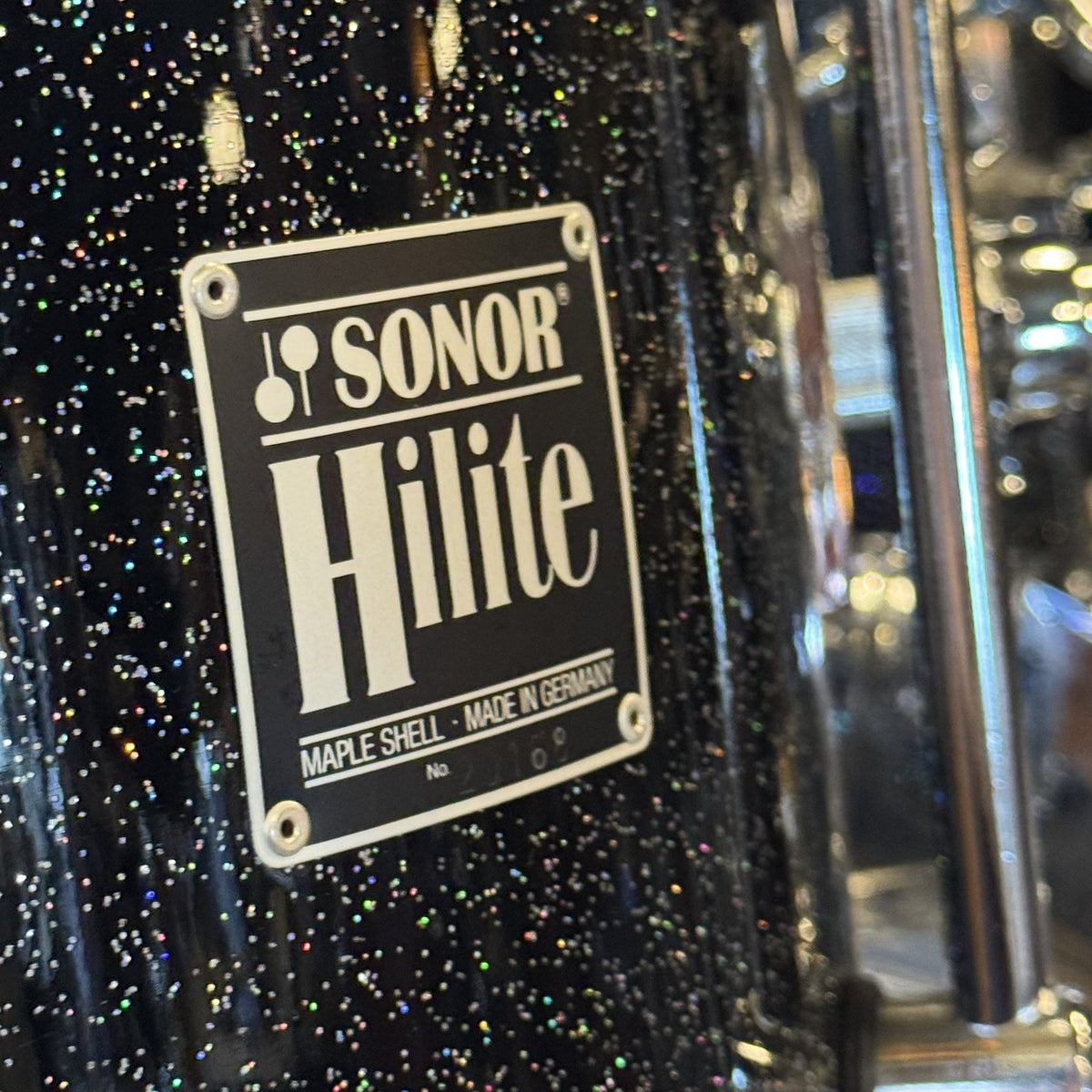 VINTAGE 1980's Sonor Hilite Drum Set in Black Diamond - 15x18, 9x10, 10x12, 14x15