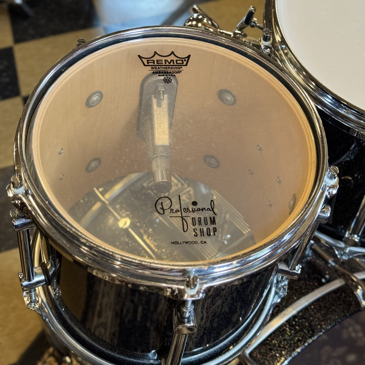 VINTAGE 1980's Sonor Hilite Drum Set in Black Diamond - 15x18, 9x10, 10x12, 14x15