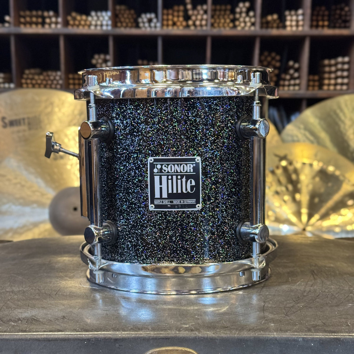 VINTAGE 1980's Sonor 8x8 Hilite Tom in Black Diamond