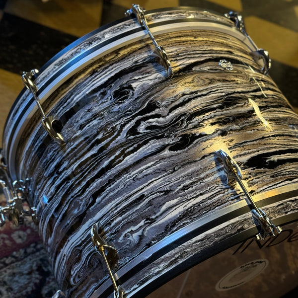 USED Inde Drums RESoArmor in Black Oyster Champagne Sparkle - 14x20, 8x12, 14x14, 5x14