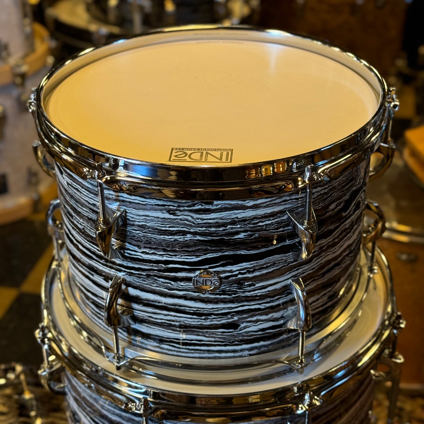 USED Inde Drums RESoArmor in Black Oyster Champagne Sparkle - 14x20, 8x12, 14x14, 5x14