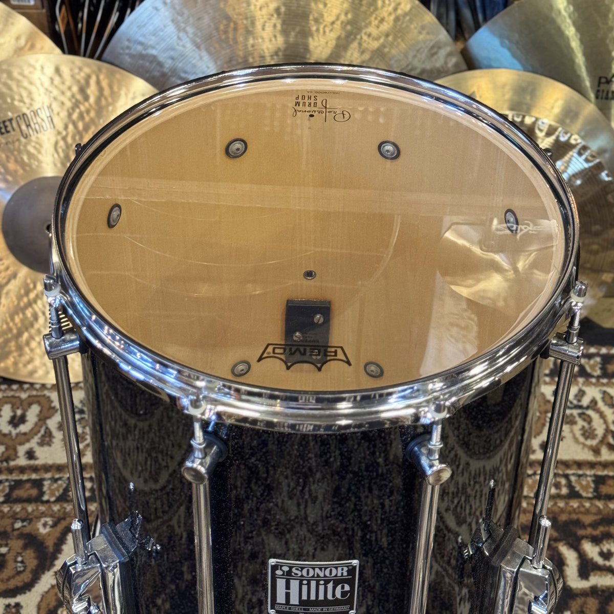 VINTAGE 1980's Sonor 15x16 Hilite Floor Tom in Black Diamond