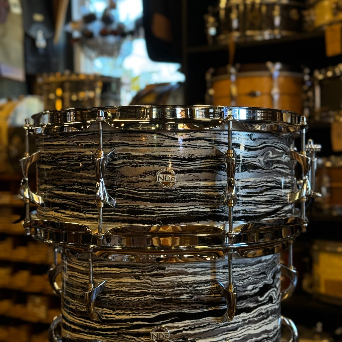 USED Inde Drums RESoArmor in Black Oyster Champagne Sparkle - 14x20, 8x12, 14x14, 5x14