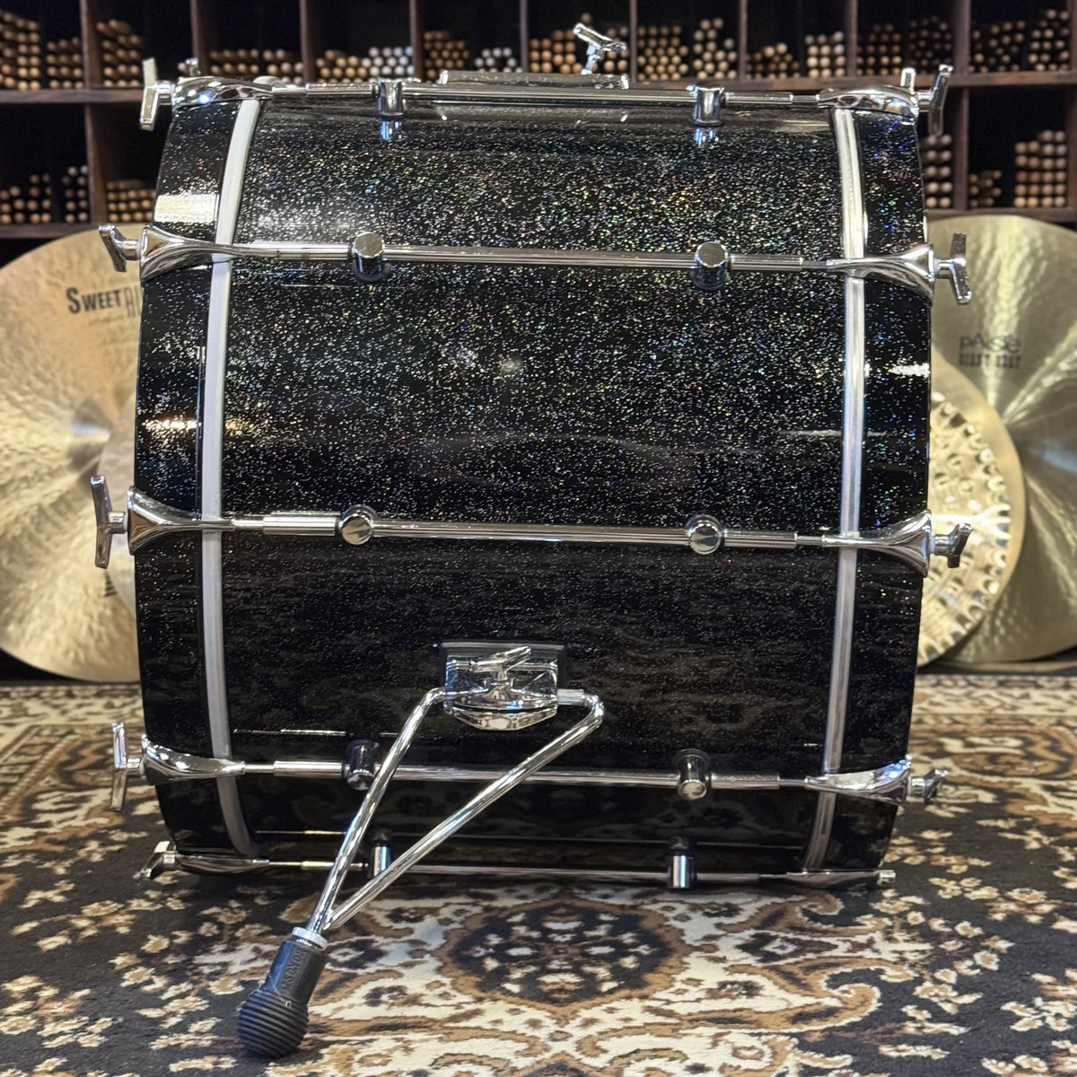 VINTAGE 1980's Sonor 16x20 Hilite Bass Drum in Black Diamond