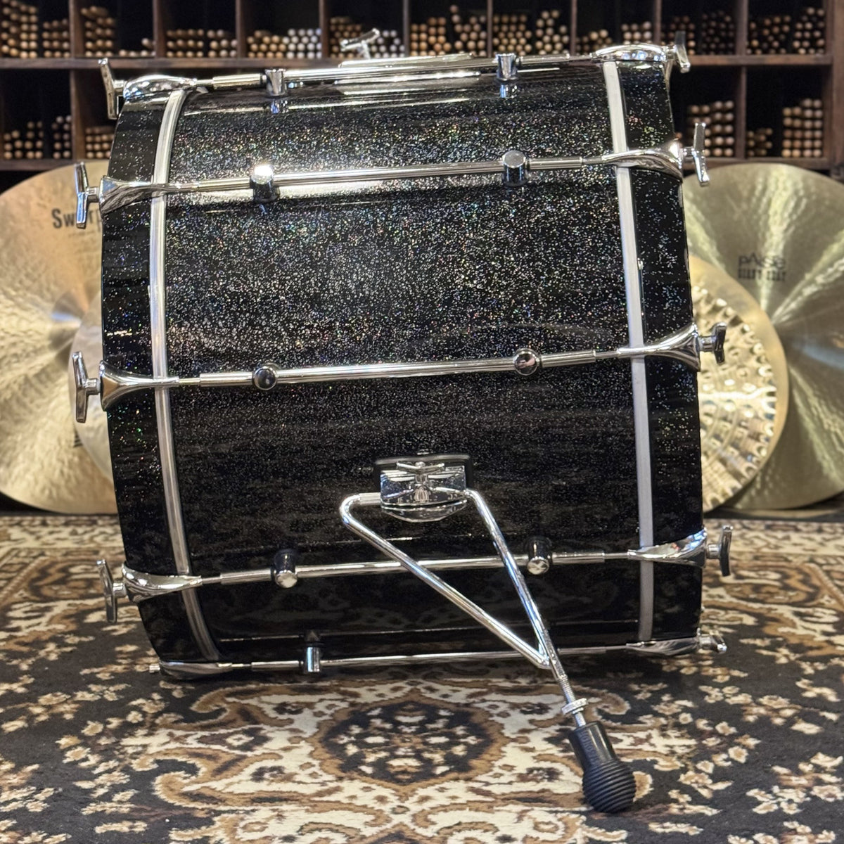 VINTAGE 1980's Sonor 16x20 Hilite Bass Drum in Black Diamond