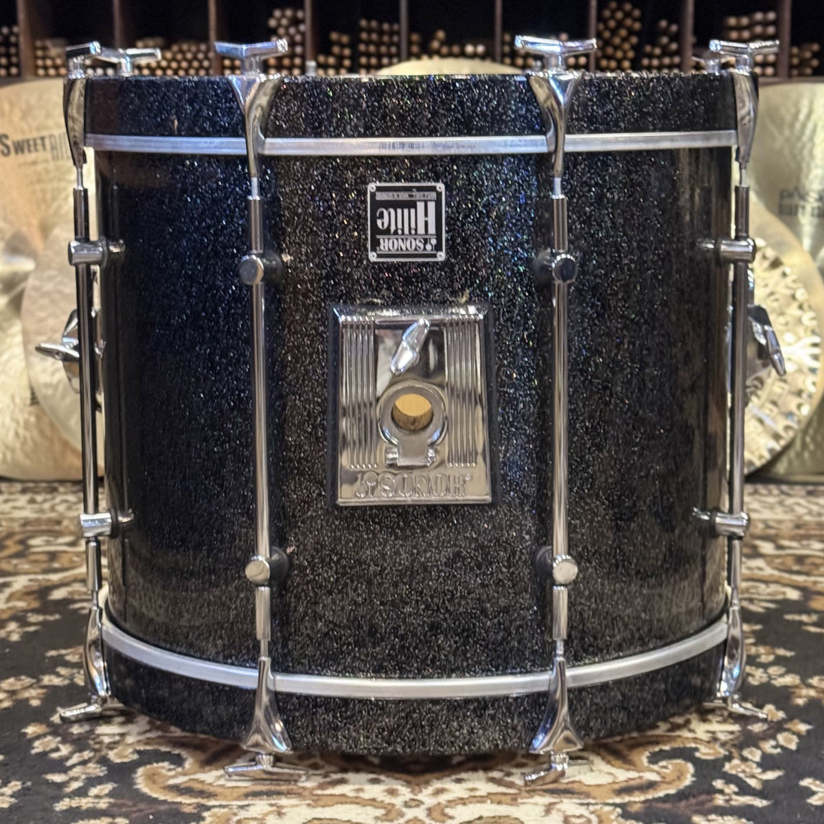 VINTAGE 1980's Sonor 17x22 Hilite Bass Drum in Black Diamond