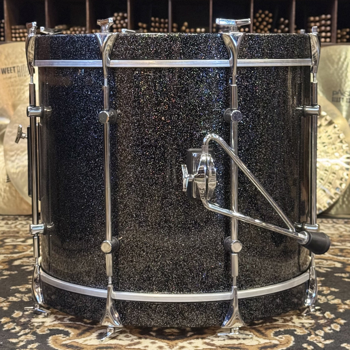 VINTAGE 1980's Sonor 17x22 Hilite Bass Drum in Black Diamond