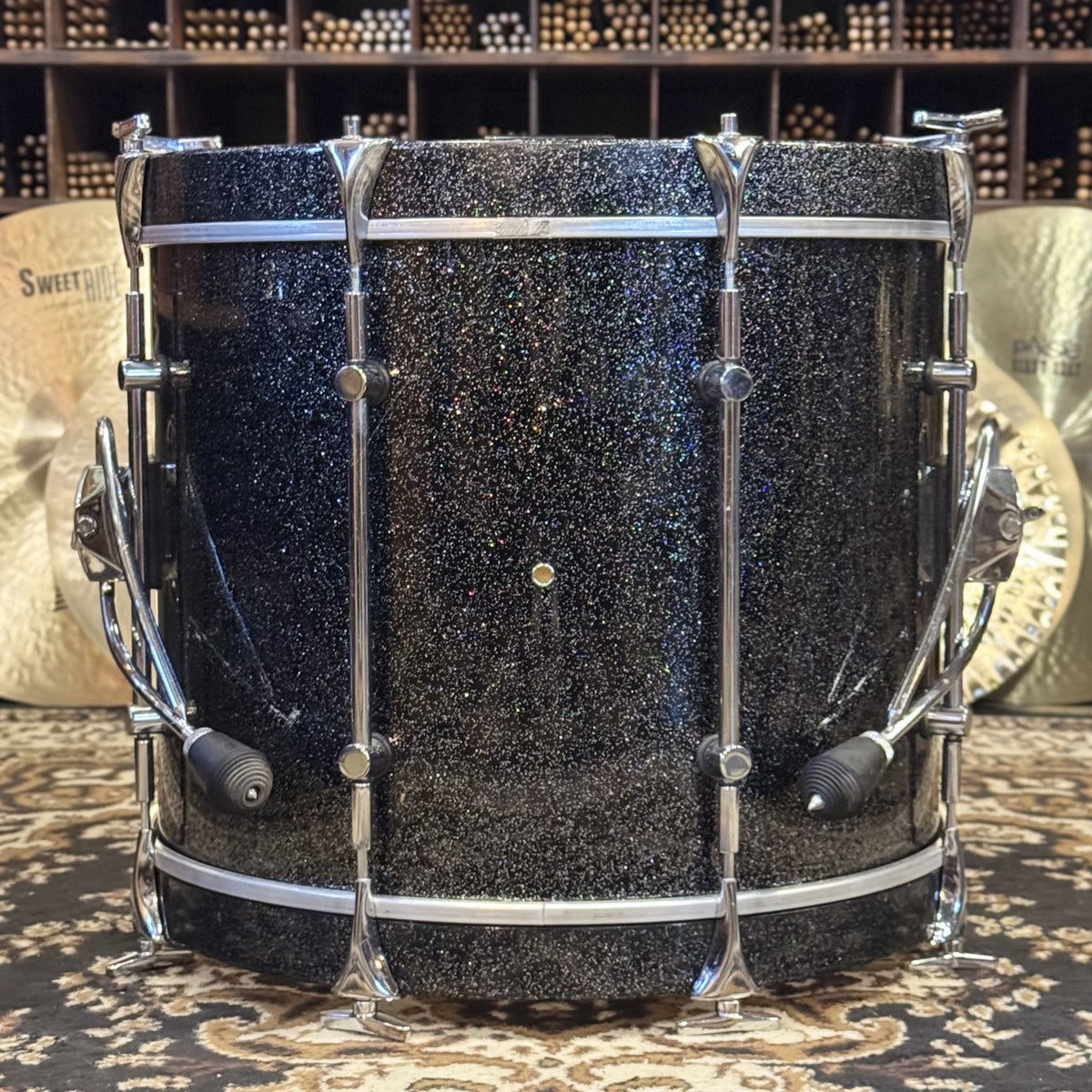 VINTAGE 1980's Sonor 17x22 Hilite Bass Drum in Black Diamond