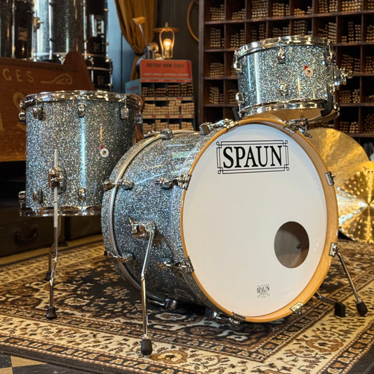 USED Barton Landrum Series Drum Set in Blue Sparkle - 14x20, 8x12, 14x14