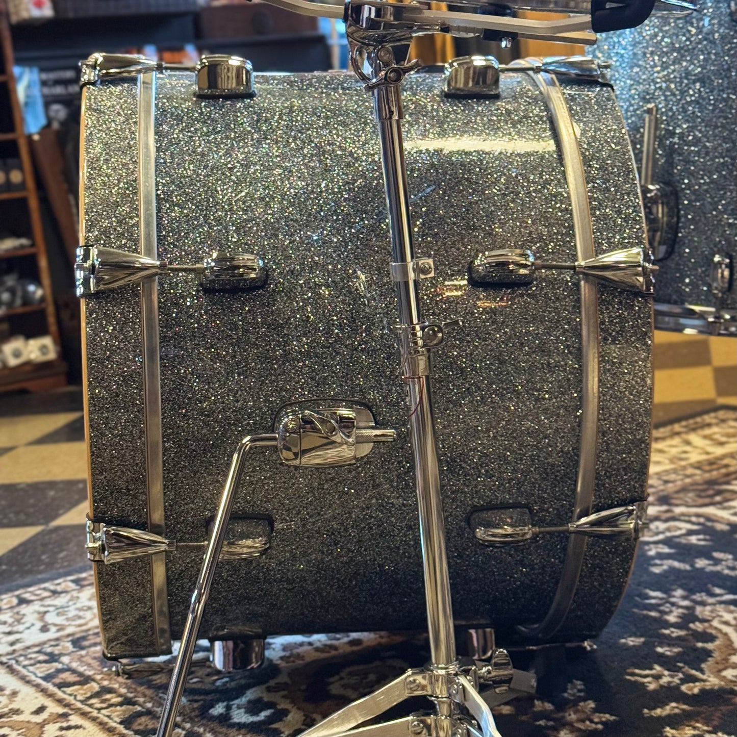 USED Barton Landrum Series Drum Set in Blue Sparkle - 14x20, 8x12, 14x14