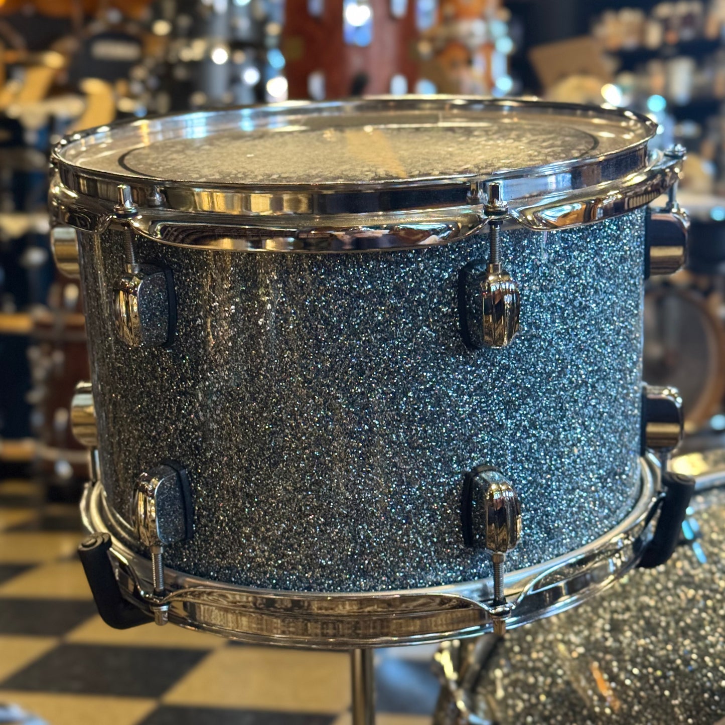USED Barton Landrum Series Drum Set in Blue Sparkle - 14x20, 8x12, 14x14