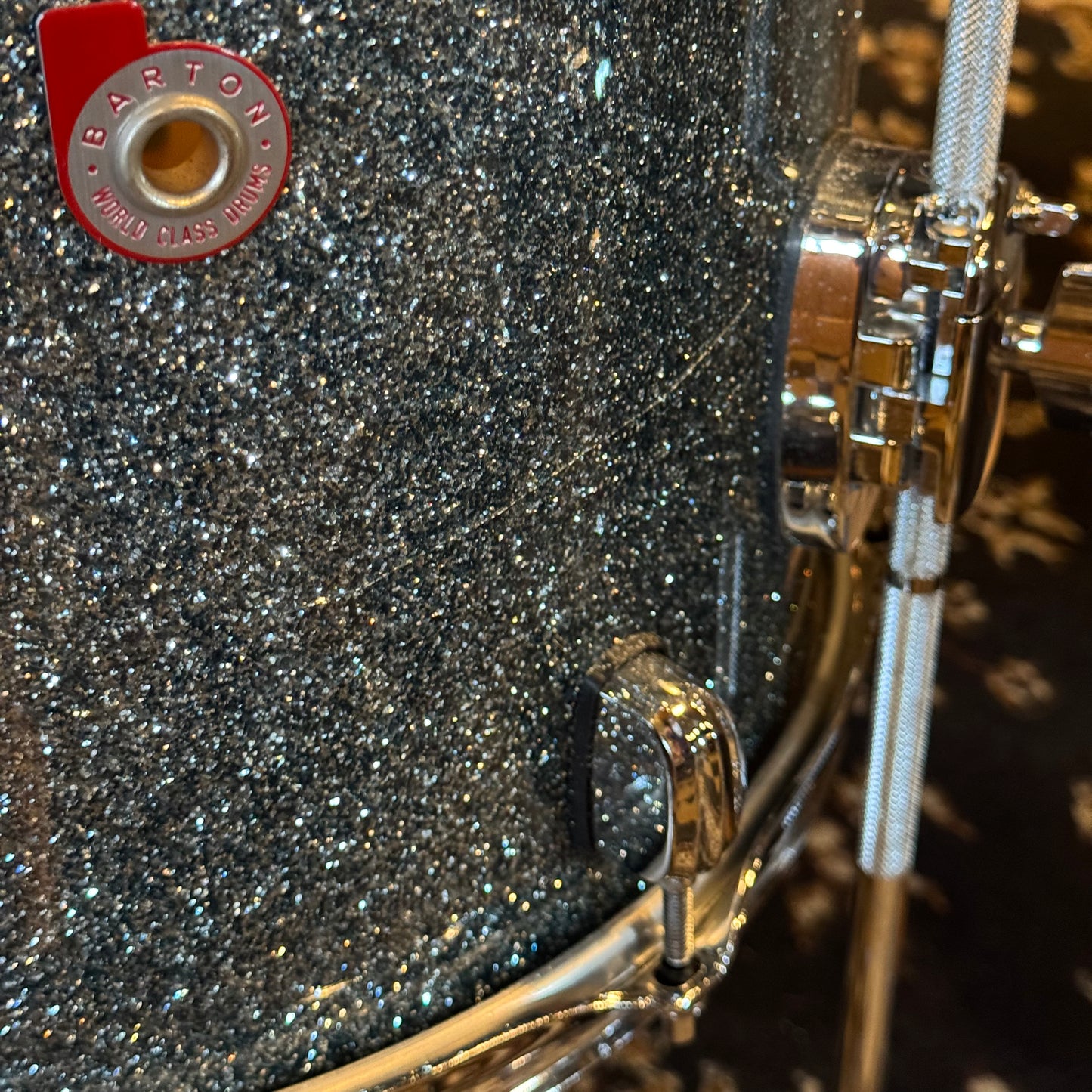 USED Barton Landrum Series Drum Set in Blue Sparkle - 14x20, 8x12, 14x14