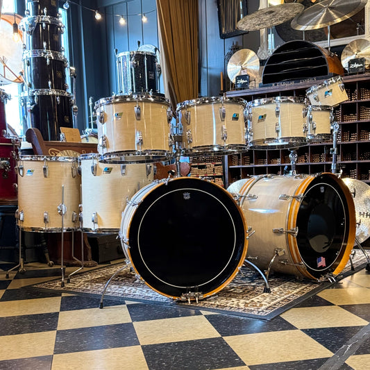 VINTAGE 1970's Ludwig Double Bass Drumset in Maple Cortex - 14x22, 14x22, 5.5x6, 5.5x8, 6.5x10, 8x12, 9x13, 10x14, 16x16, 16x16