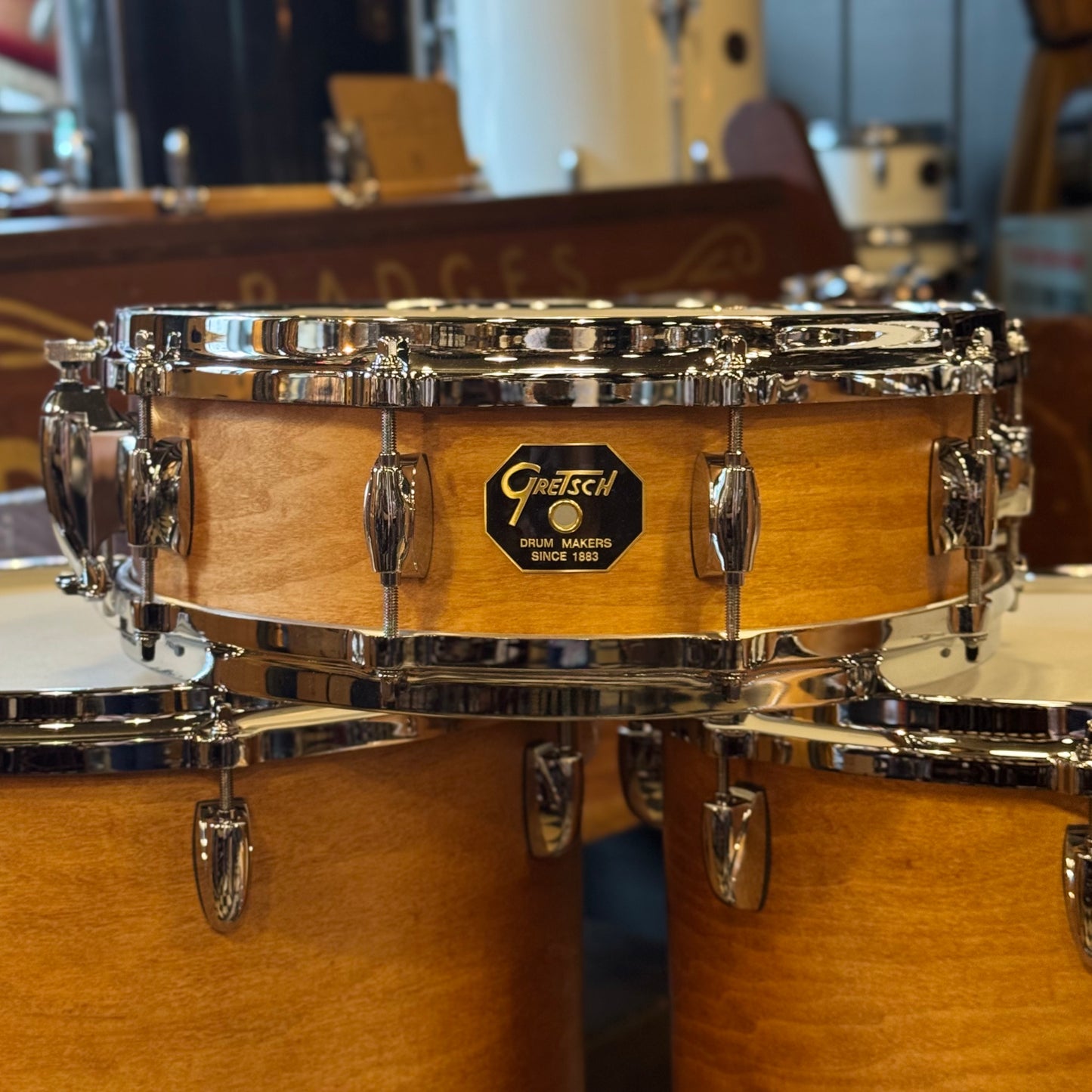 (Custom Order) Gretsch USA Custom in Satin Classic Maple w/ Stop Sign Badges