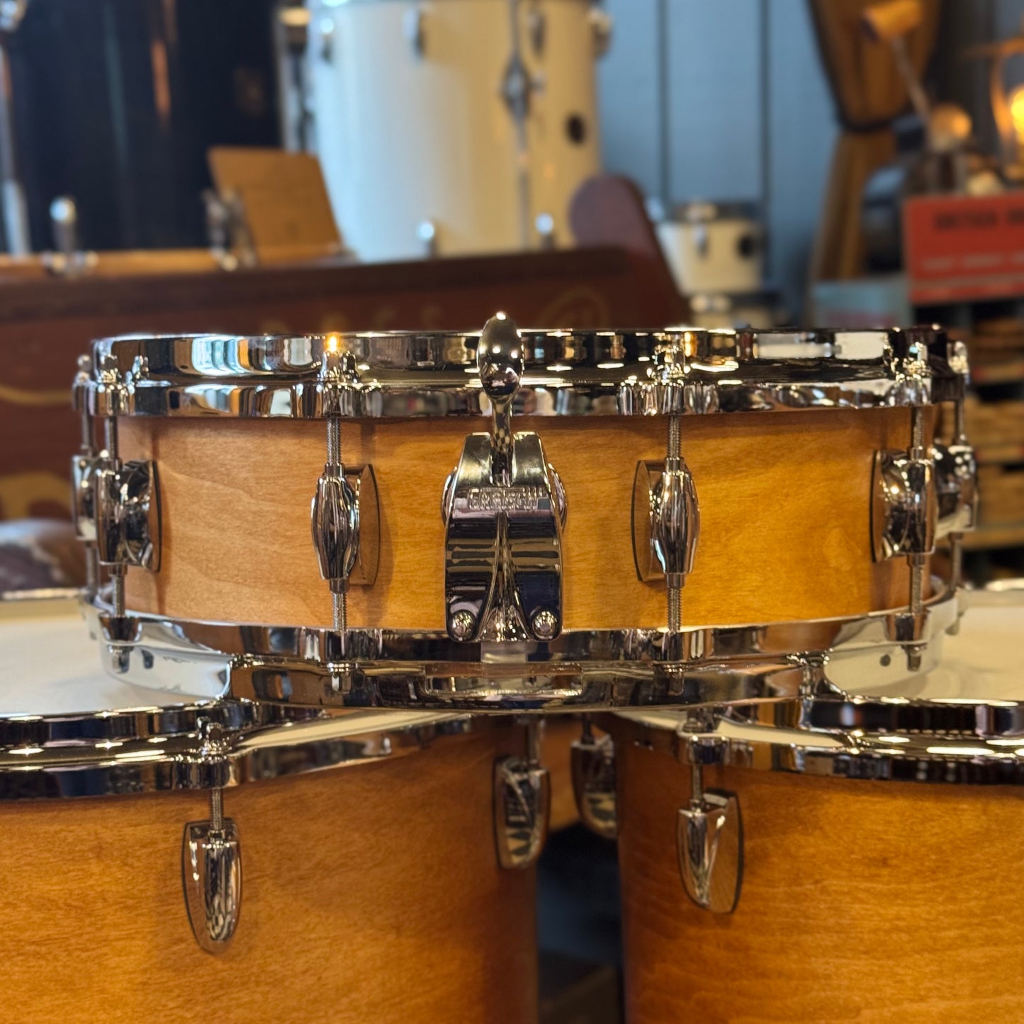 (Custom Order) Gretsch USA Custom in Satin Classic Maple w/ Stop Sign Badges