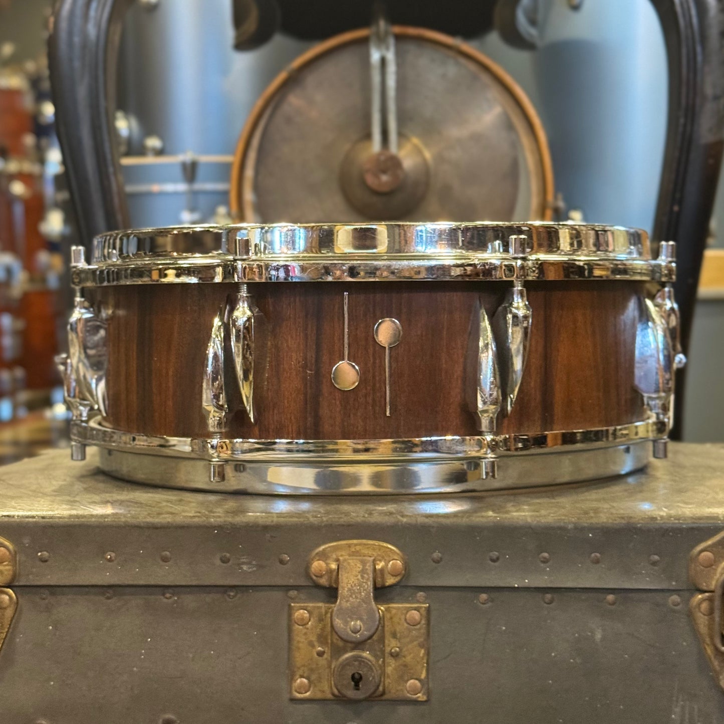 VINTAGE 1950's Sonor 5x14 Tear Drop Snare Drum in Rosewood Veneer