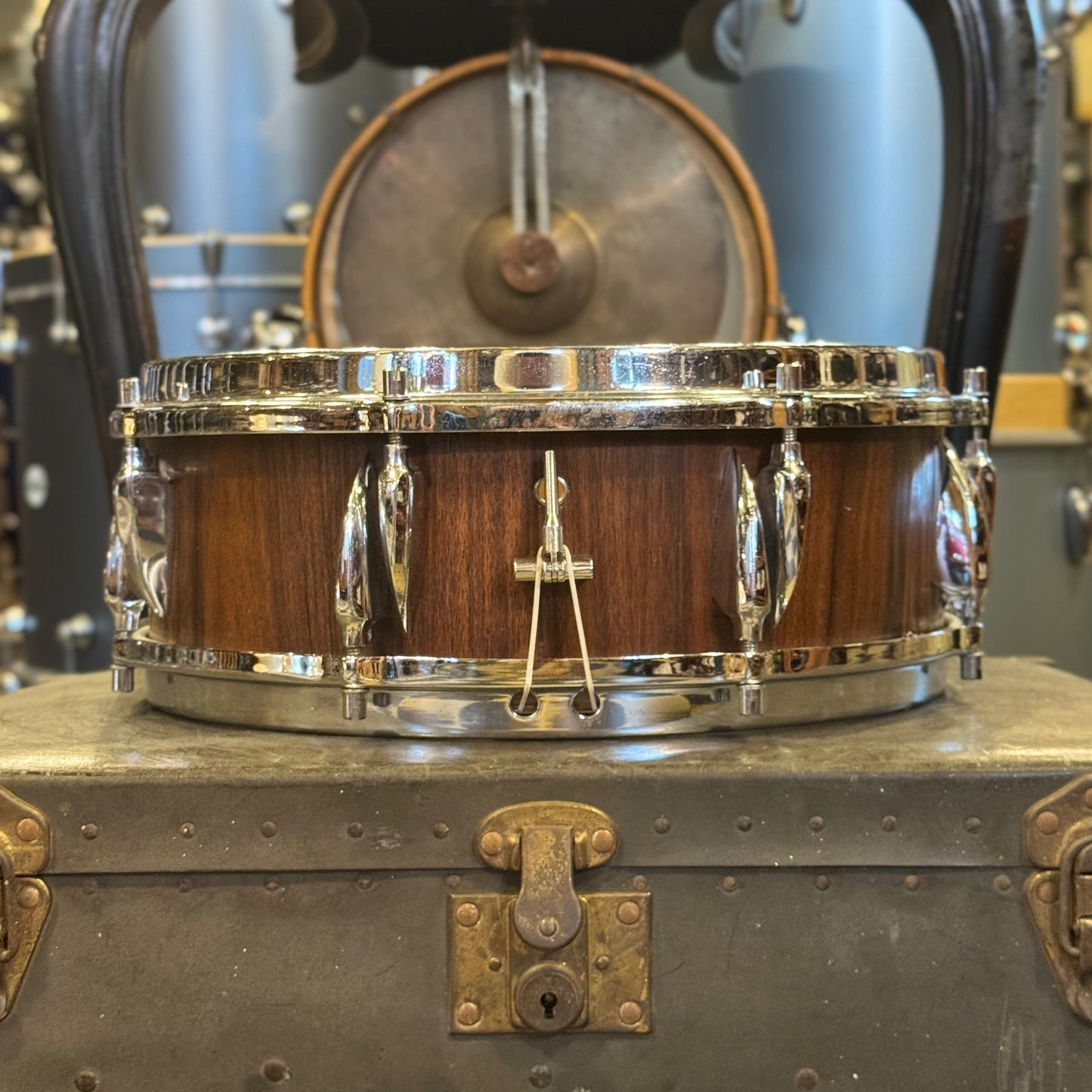 VINTAGE 1950's Sonor 5x14 Tear Drop Snare Drum in Rosewood Veneer