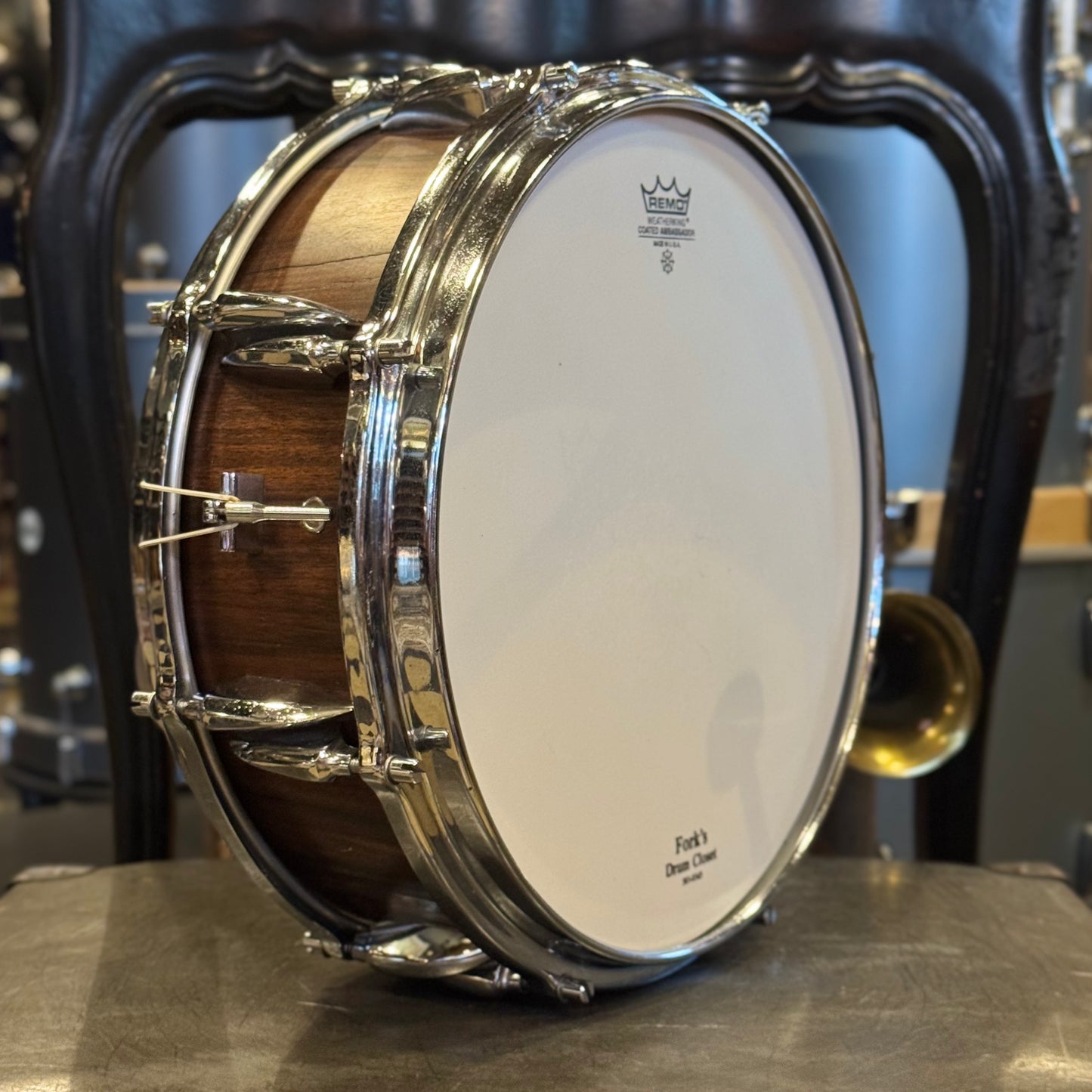 VINTAGE 1950's Sonor 5x14 Tear Drop Snare Drum in Rosewood Veneer