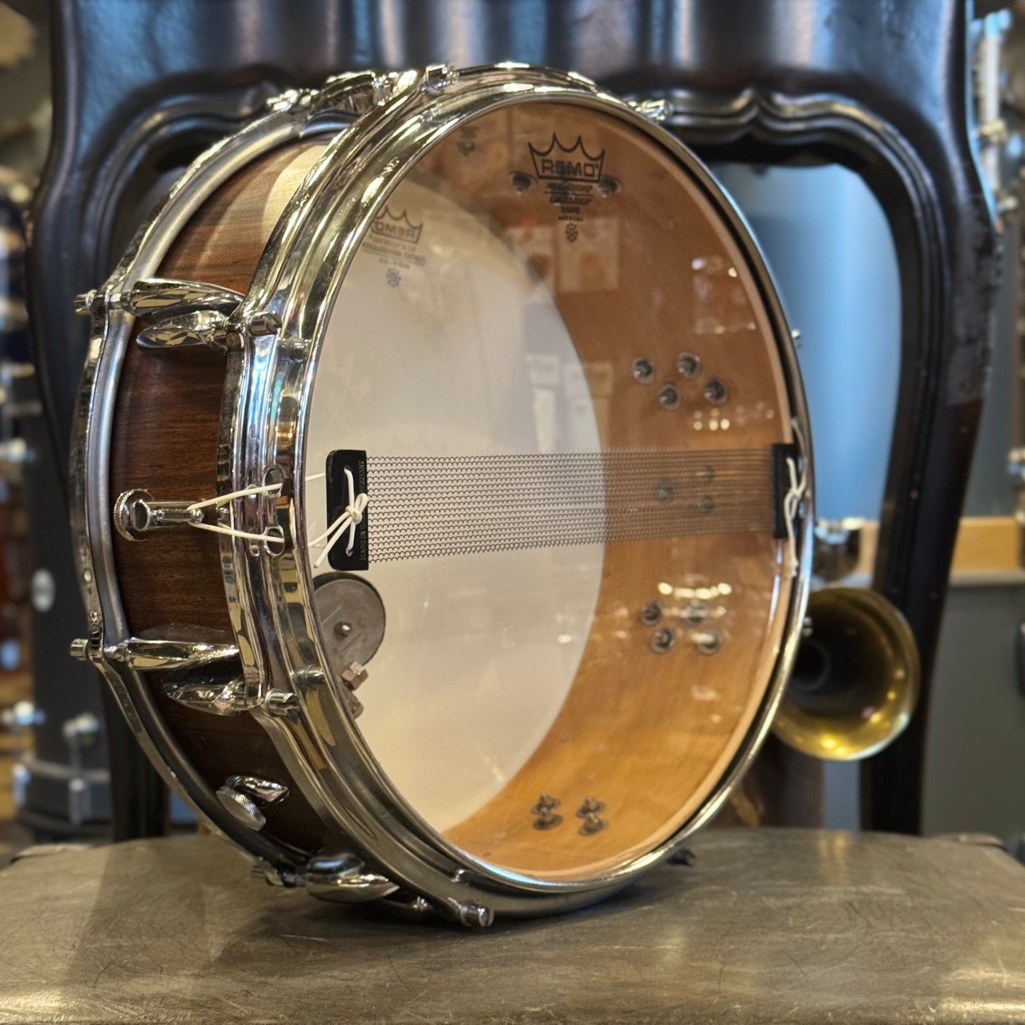 VINTAGE 1950's Sonor 5x14 Tear Drop Snare Drum in Rosewood Veneer