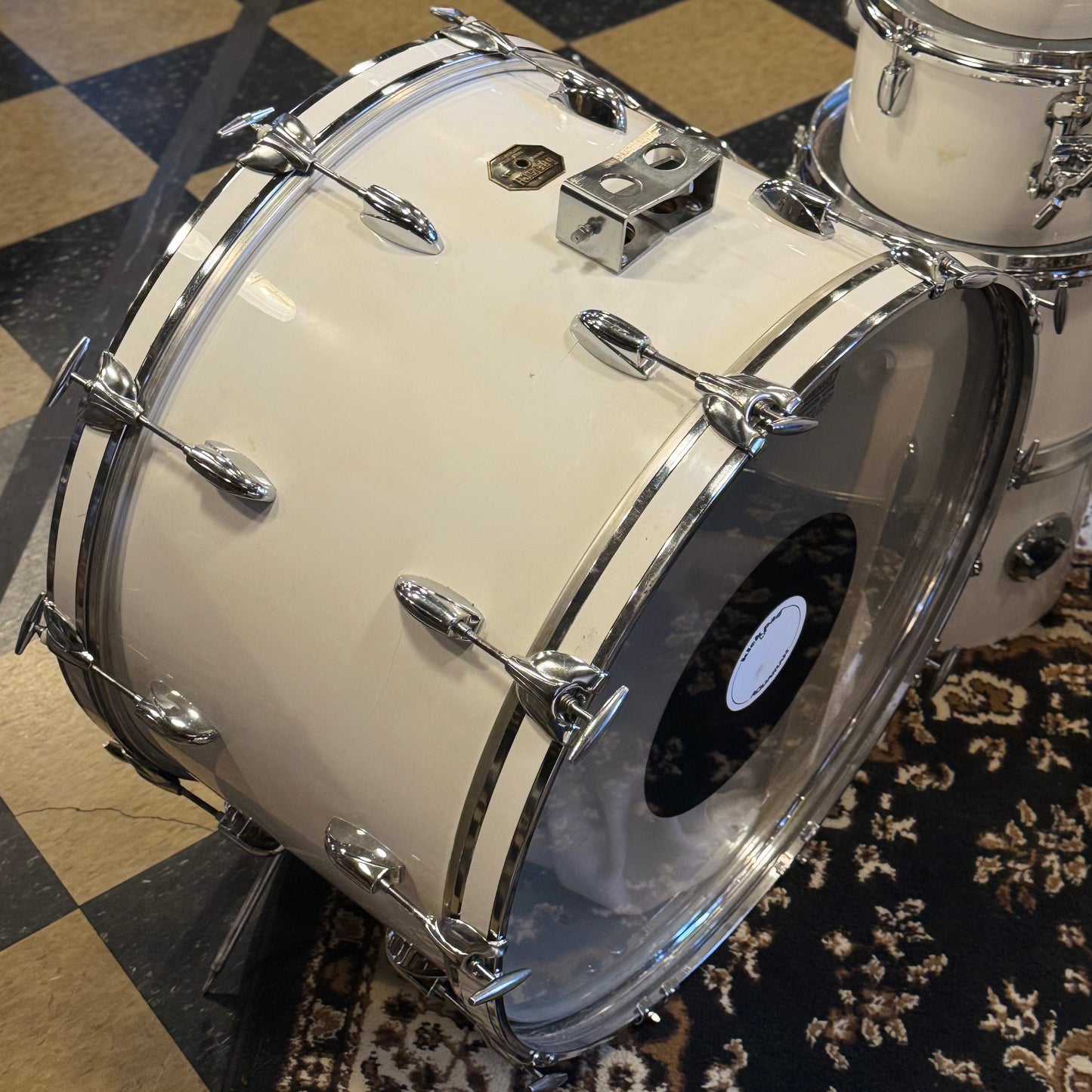 VINTAGE 1970's Gretsch Stop Sign Badge Concert Tom Kit in White Nitron - 14x24, 5x8, 6x10, 8x12, 9x13, 10x14, 12x15, 16x16